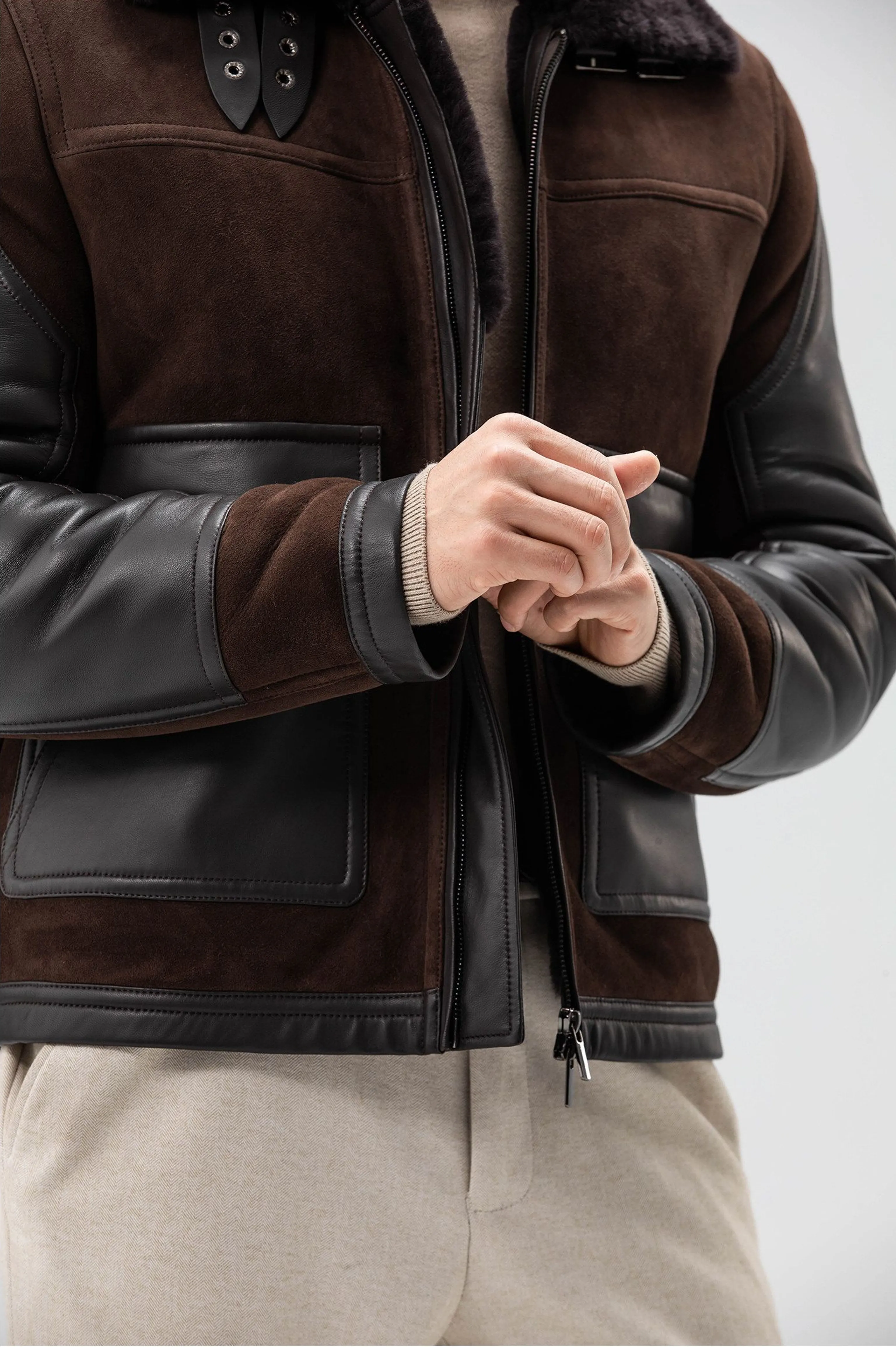 Merino Shearling Aviator Jacket - Image 6