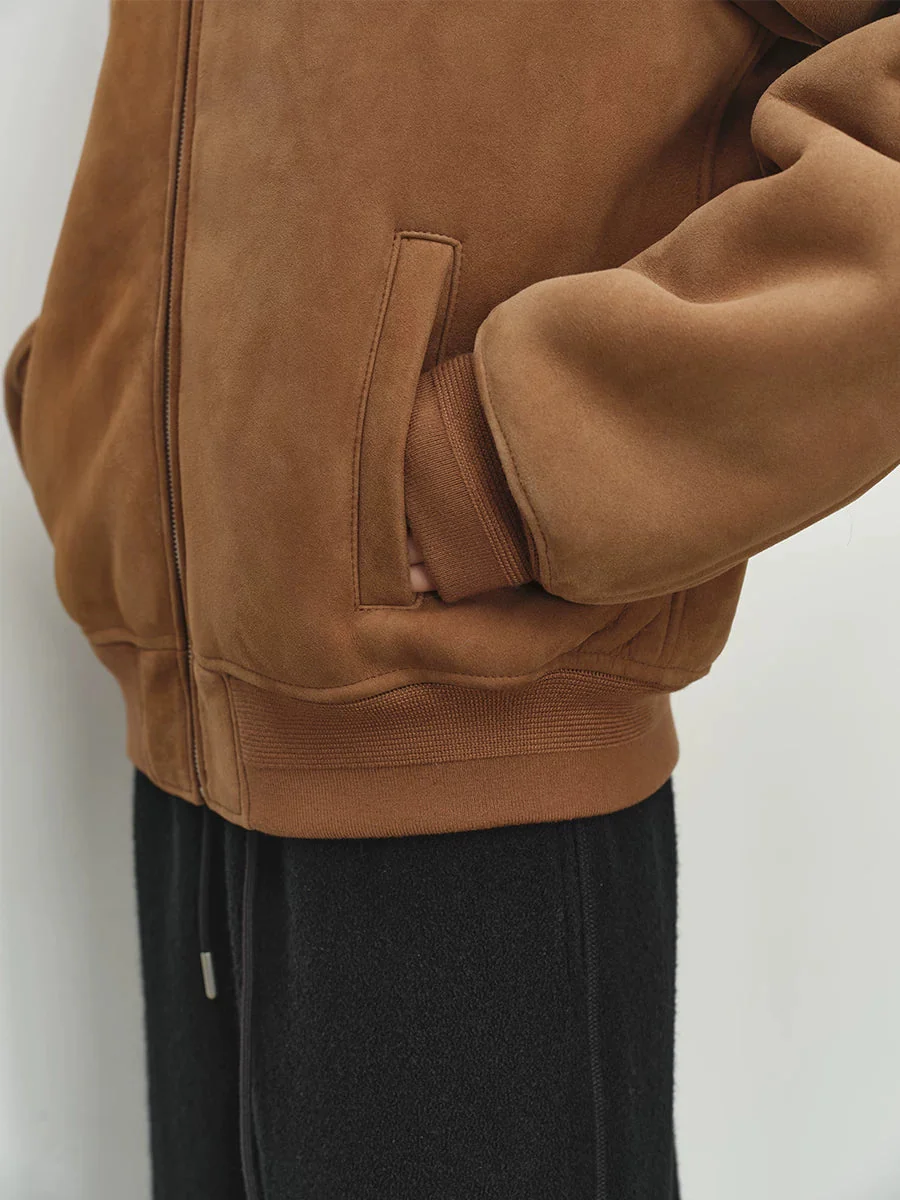 Merino Shearling Collar Bomber - Image 4