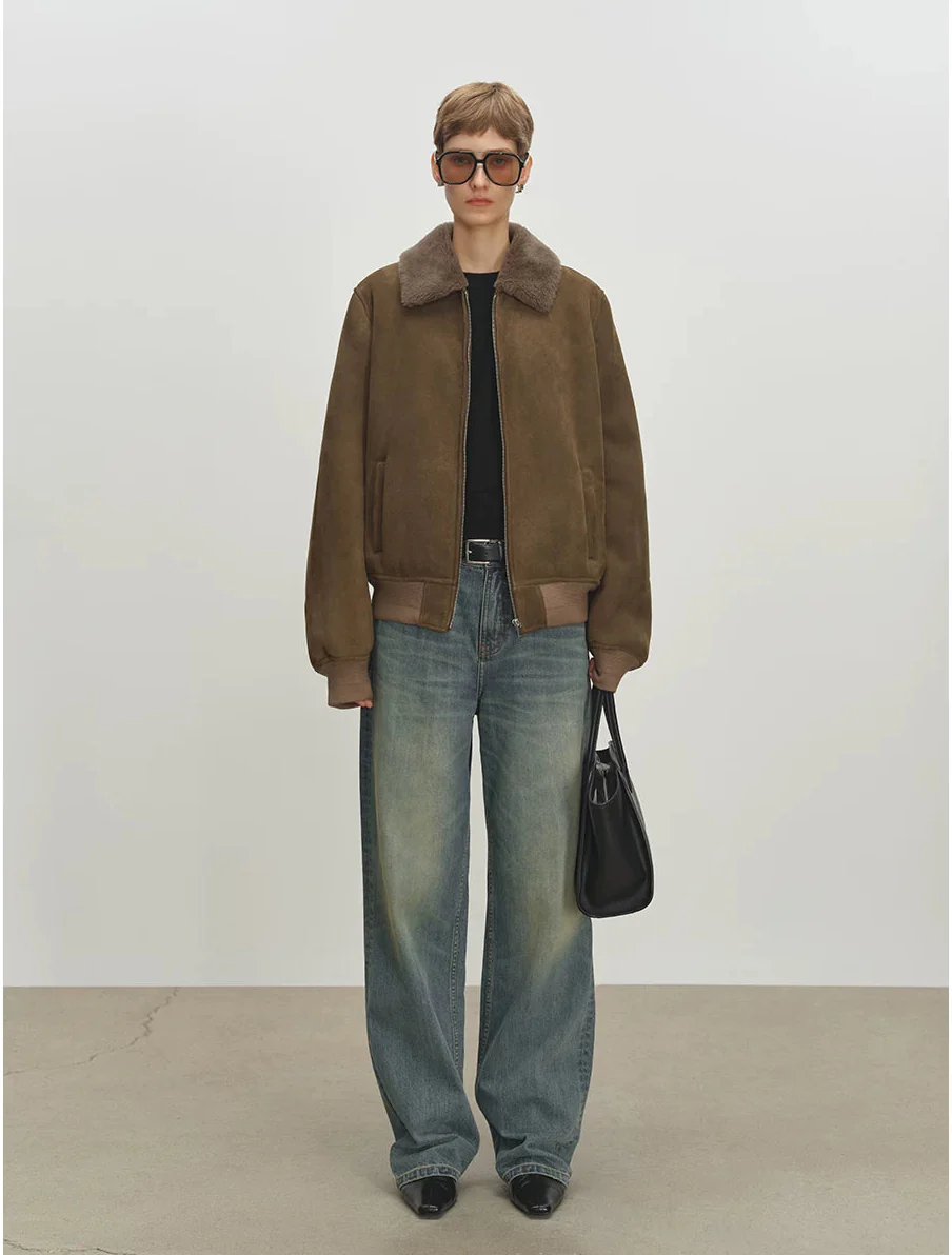 Merino Shearling Collar Bomber - Image 6