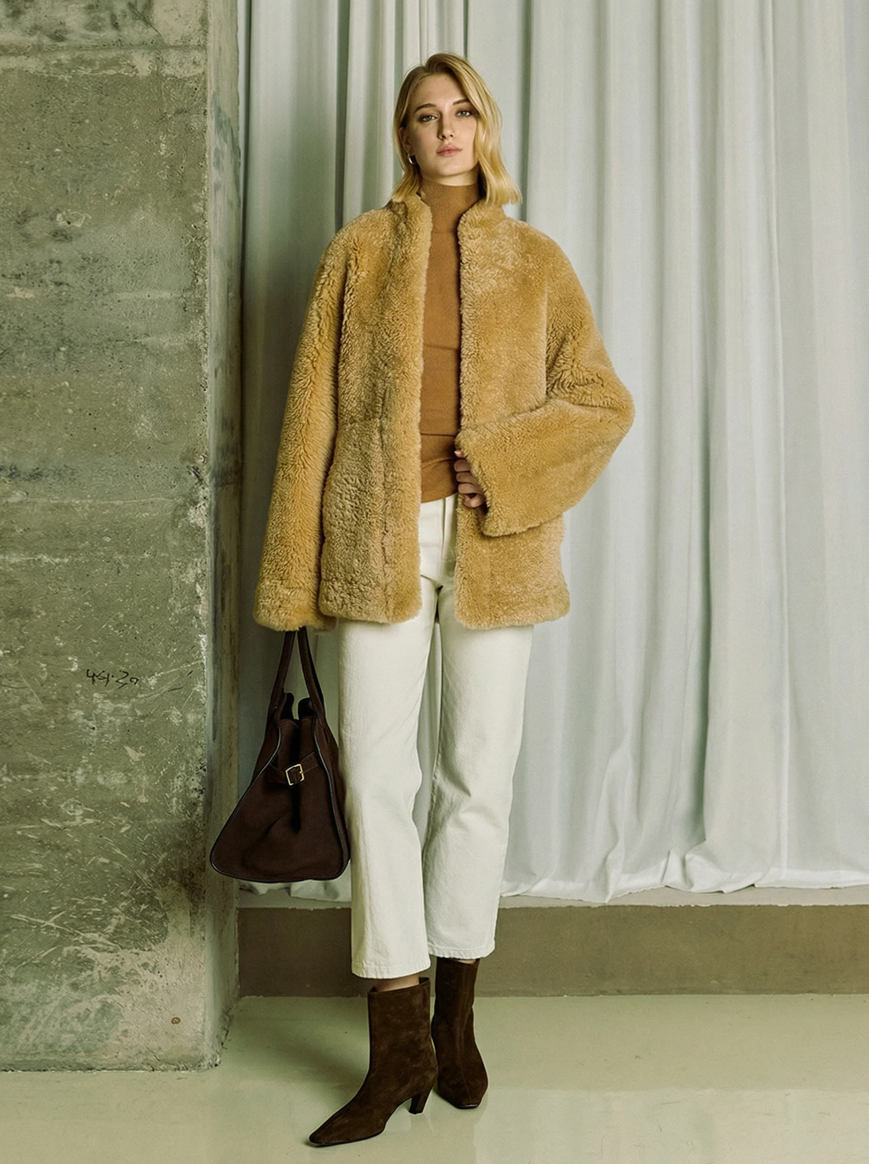 Merino Shearling Short Coat - Image 9