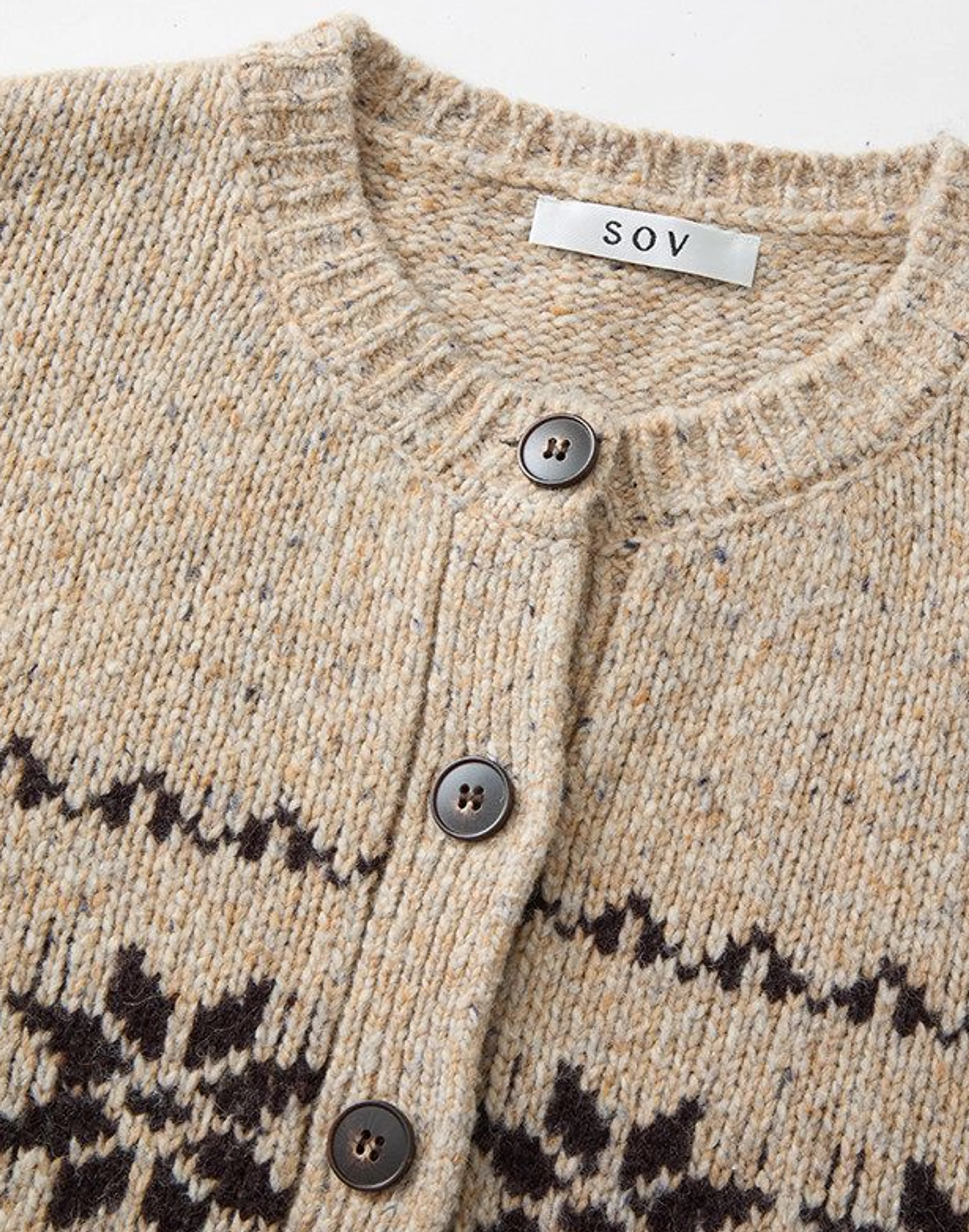 Merino Snowflake Knit Cardigan - Image 4