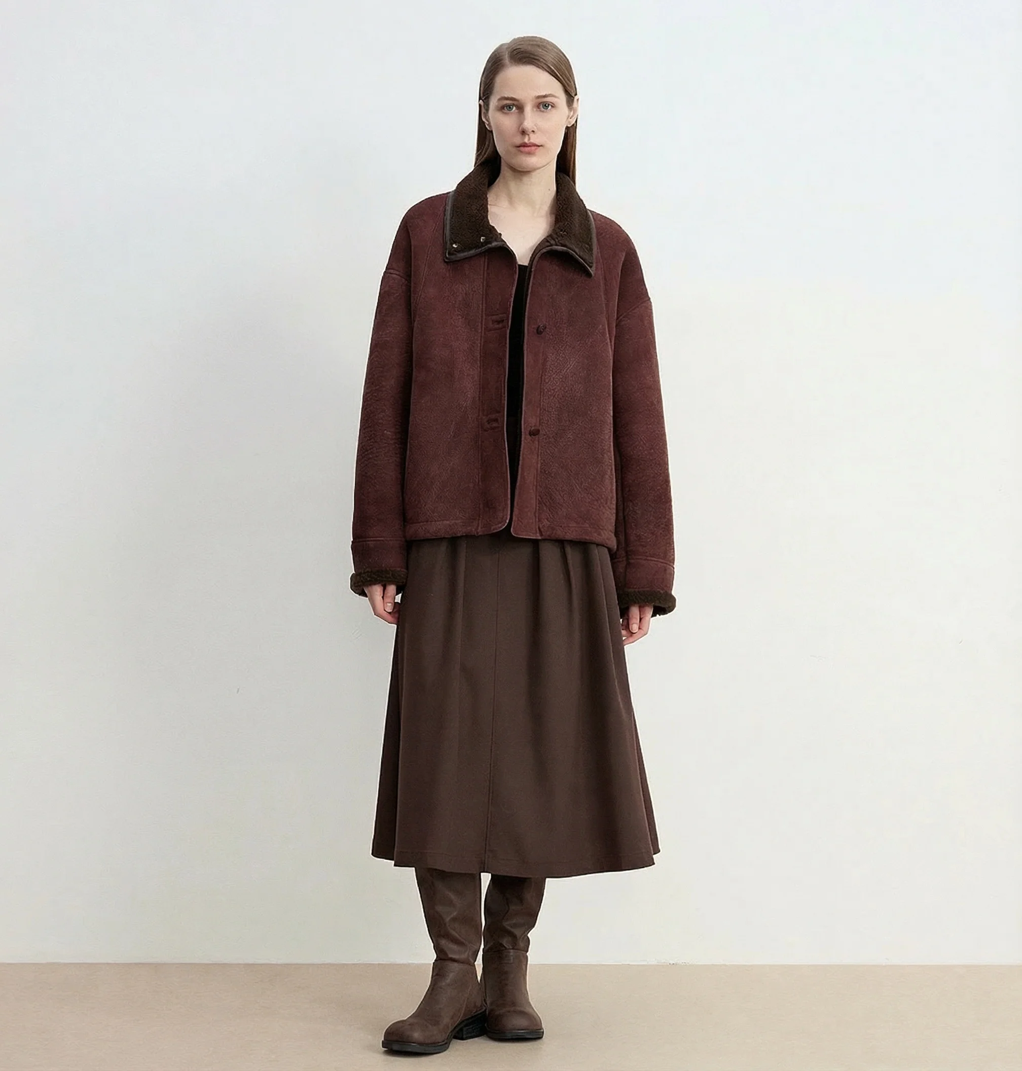Merino Suede Shearling Jacket - Image 4