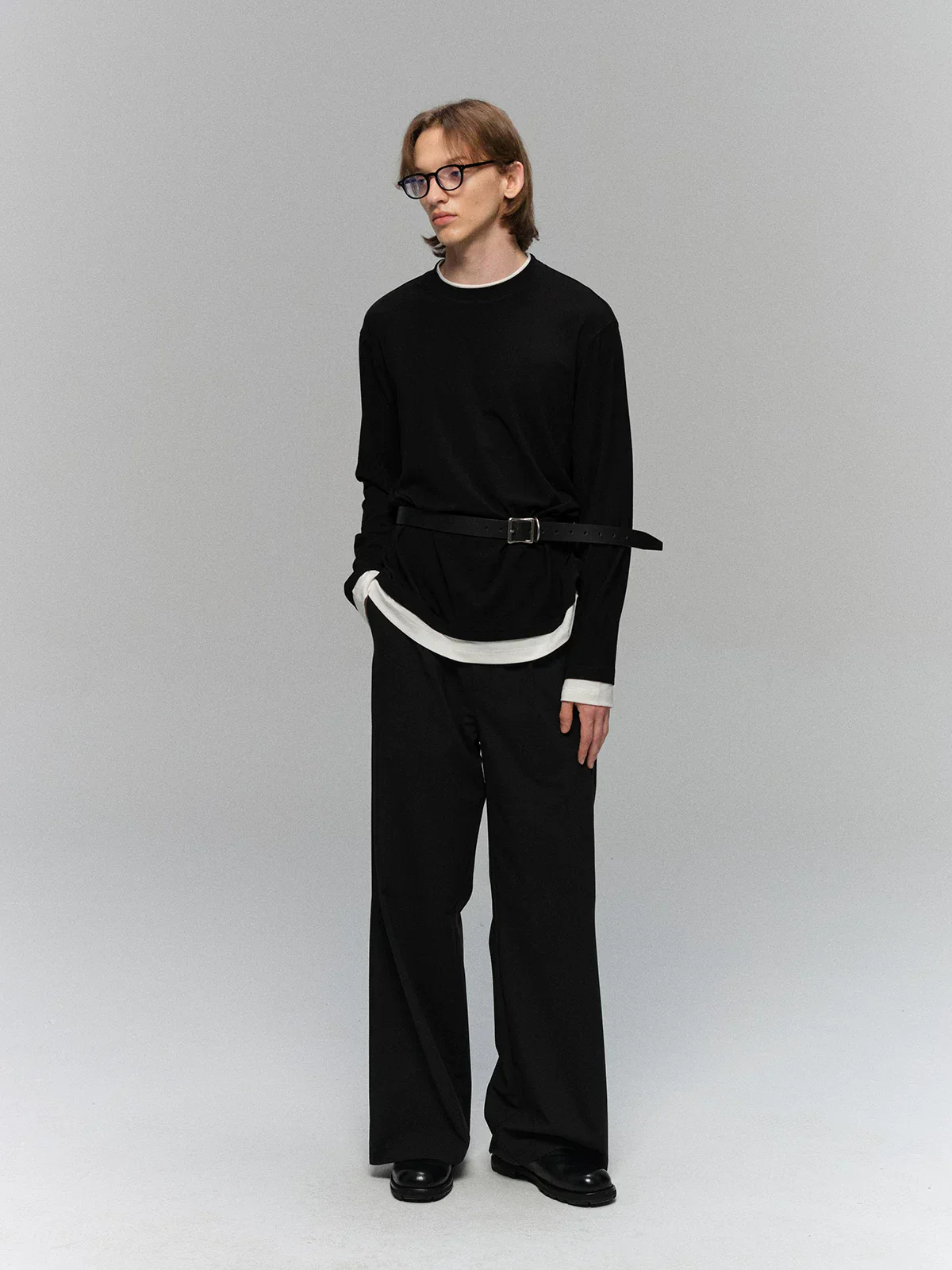 Merino TENCEL Faux-Layer Long-Sleeve Tee - Image 5