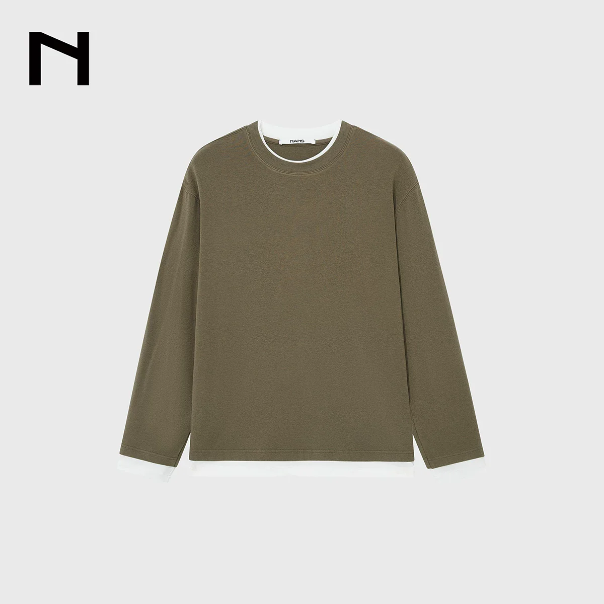 Merino TENCEL Faux-Layer Long-Sleeve Tee - Image 8