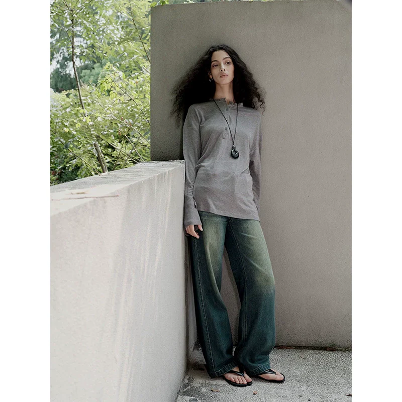 Merino Tencel Wool Henley Shirt - Image 2