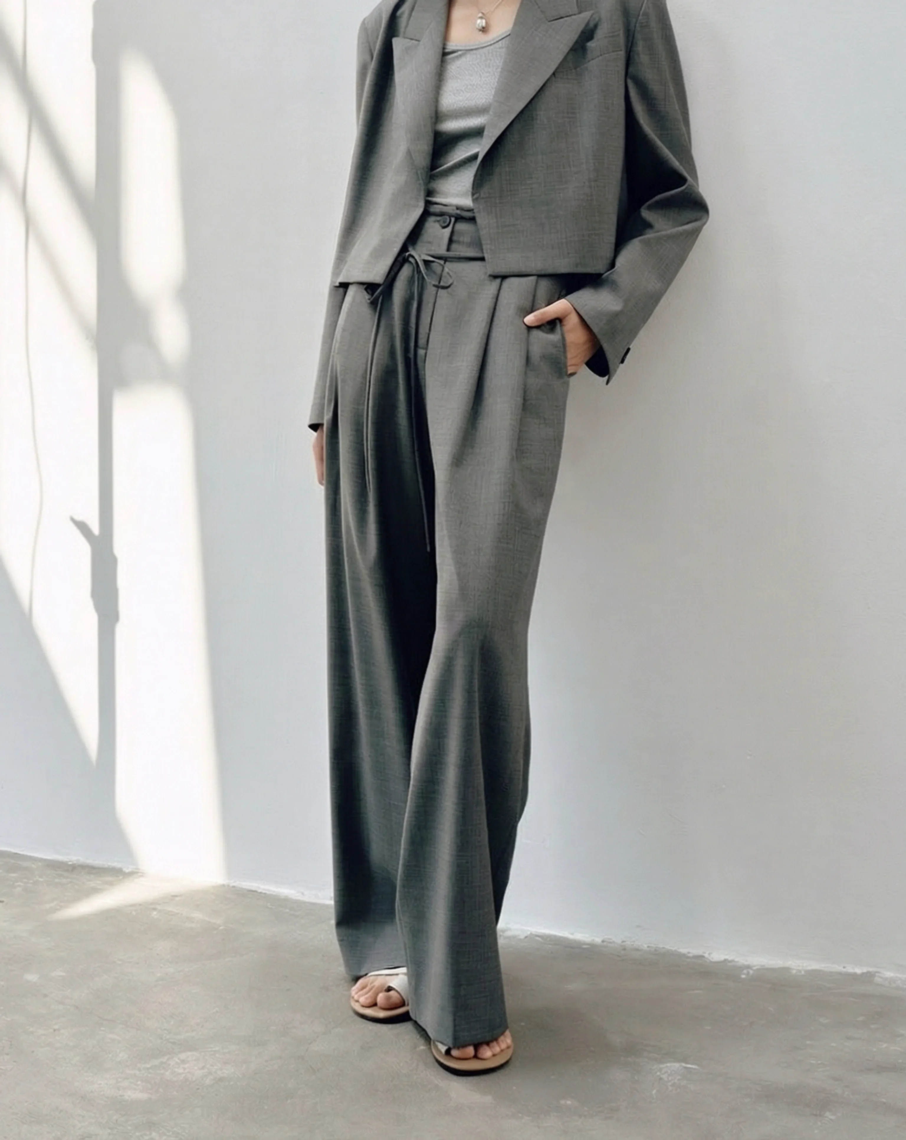 Merino Tie-Waist Wide-Leg Trousers - Image 4