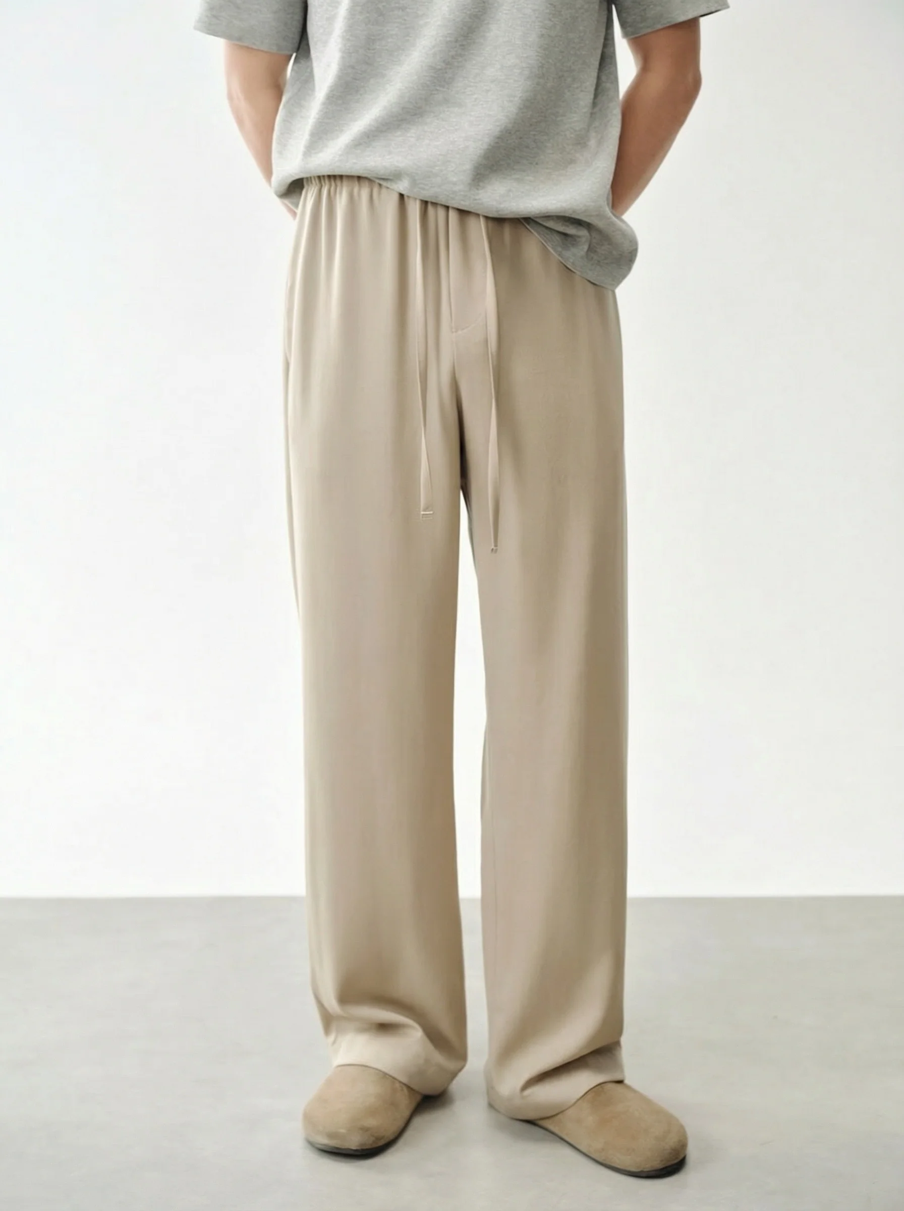 Merino Wide-Leg Drawstring Trousers - Image 3