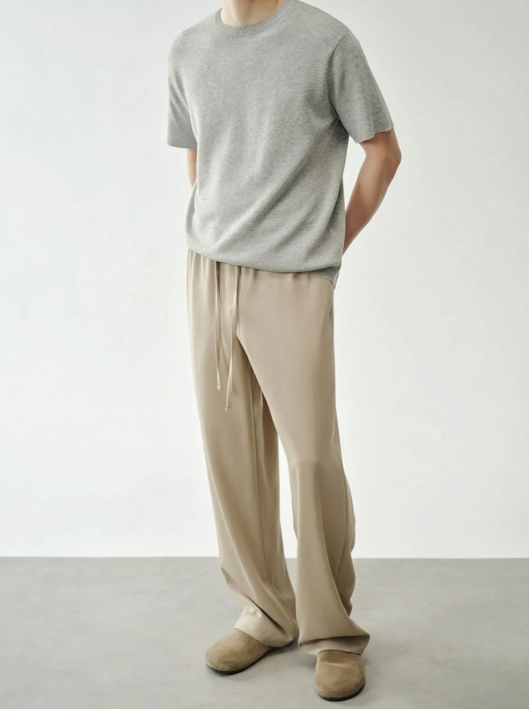 Merino Wide-Leg Drawstring Trousers - Image 5