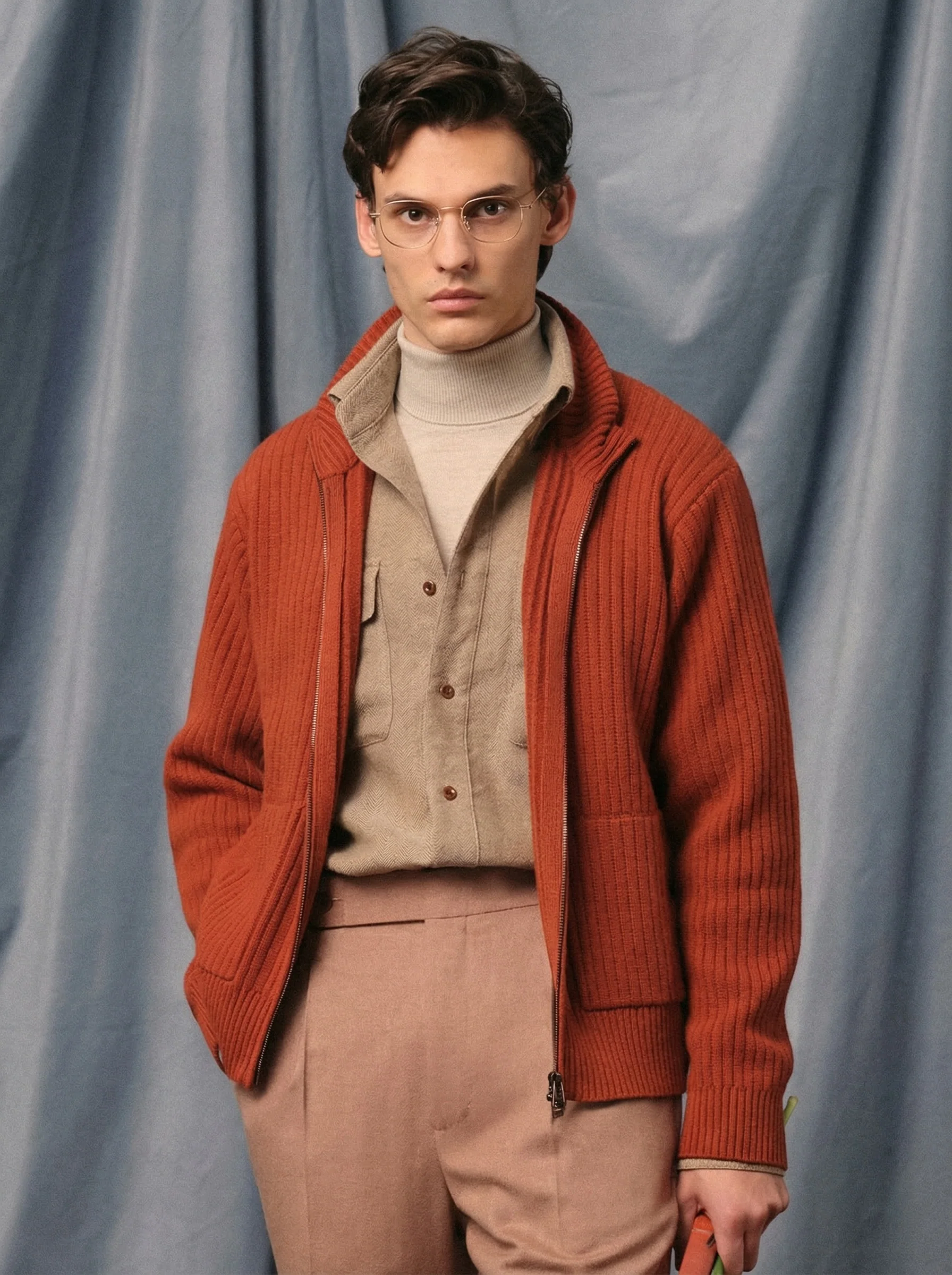 Merino Wool Baseball Cardigan