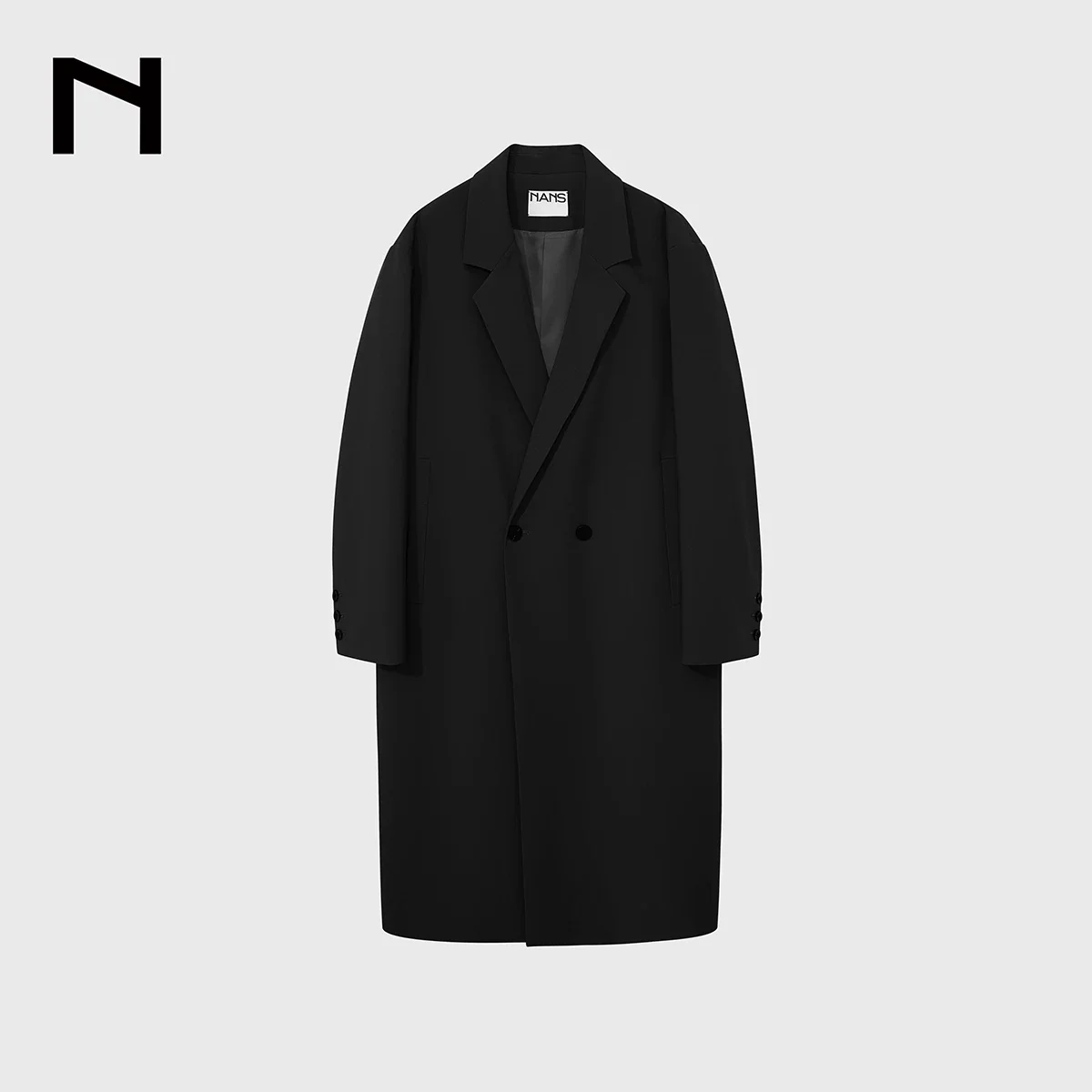 Merino Wool Double-Breasted Long Coat - Image 7