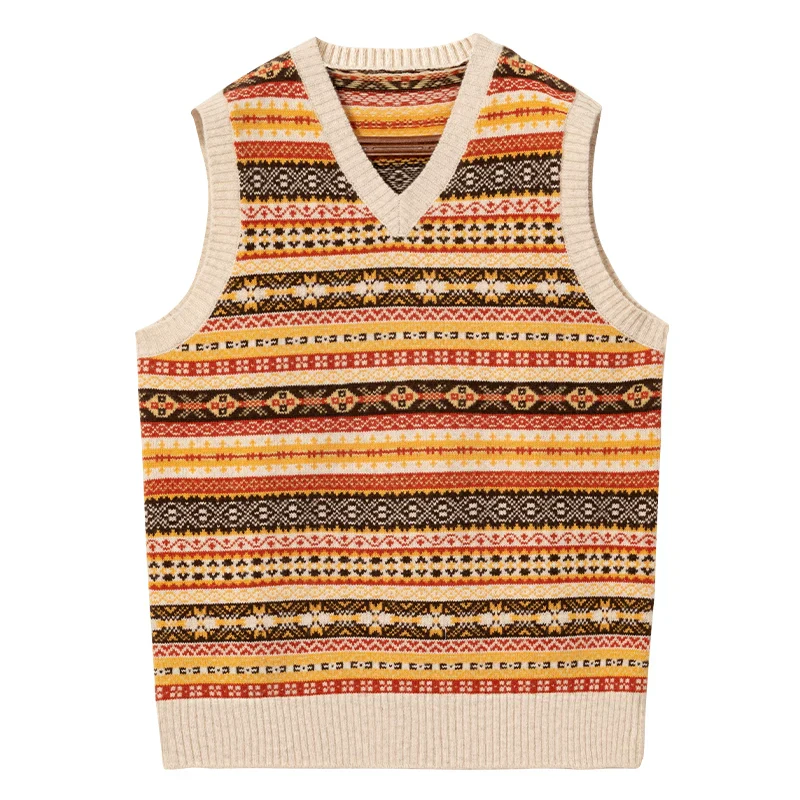Merino Wool Knitted Fair Isle Vest