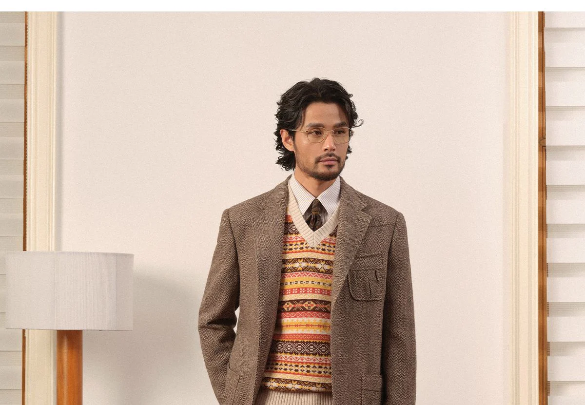 Merino Wool Knitted Fair Isle Vest - Image 3