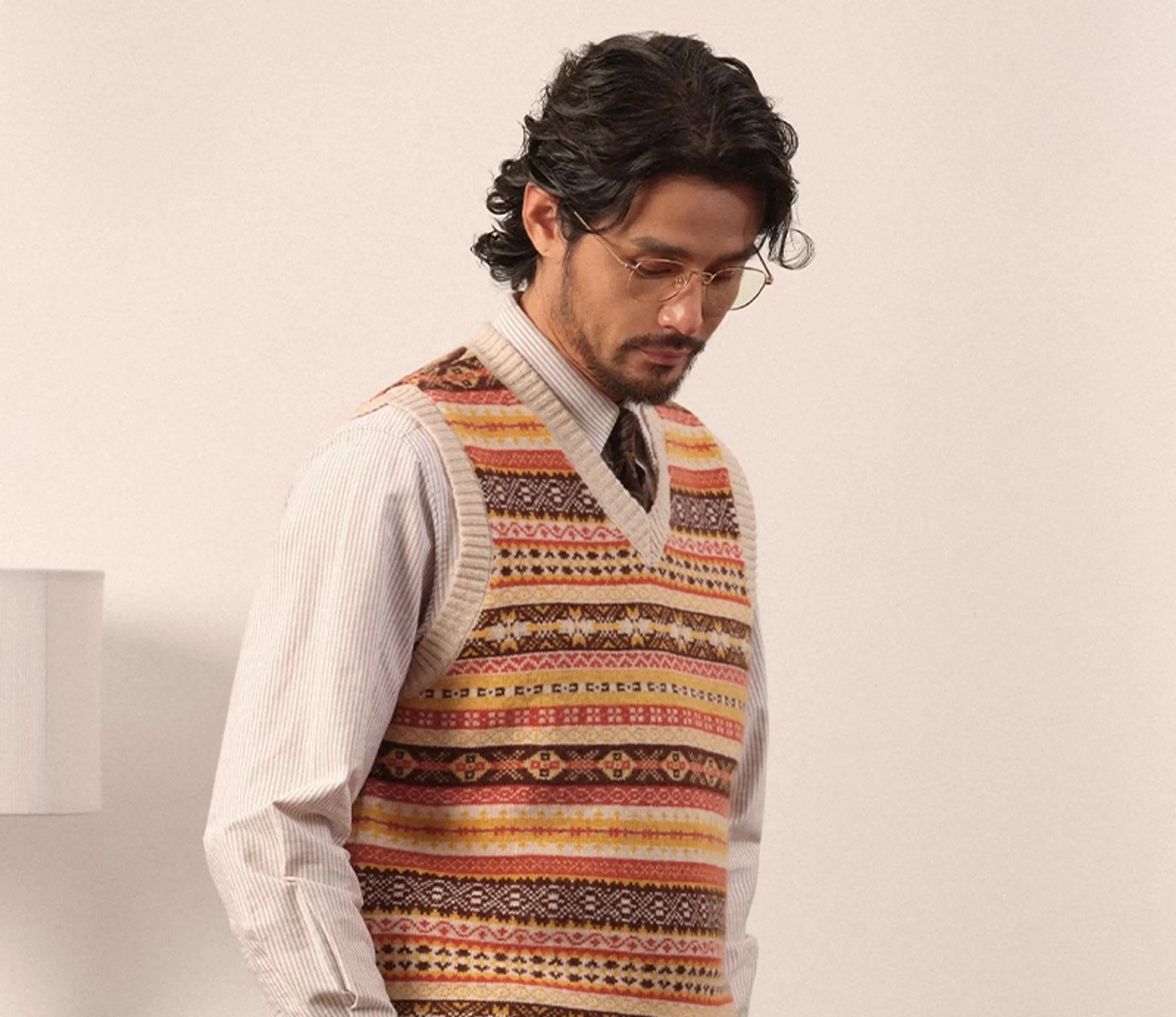 Merino Wool Knitted Fair Isle Vest - Image 8