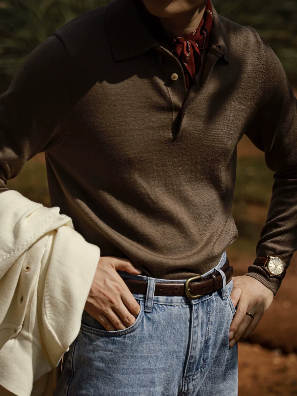 Merino Wool Polo Sweater
