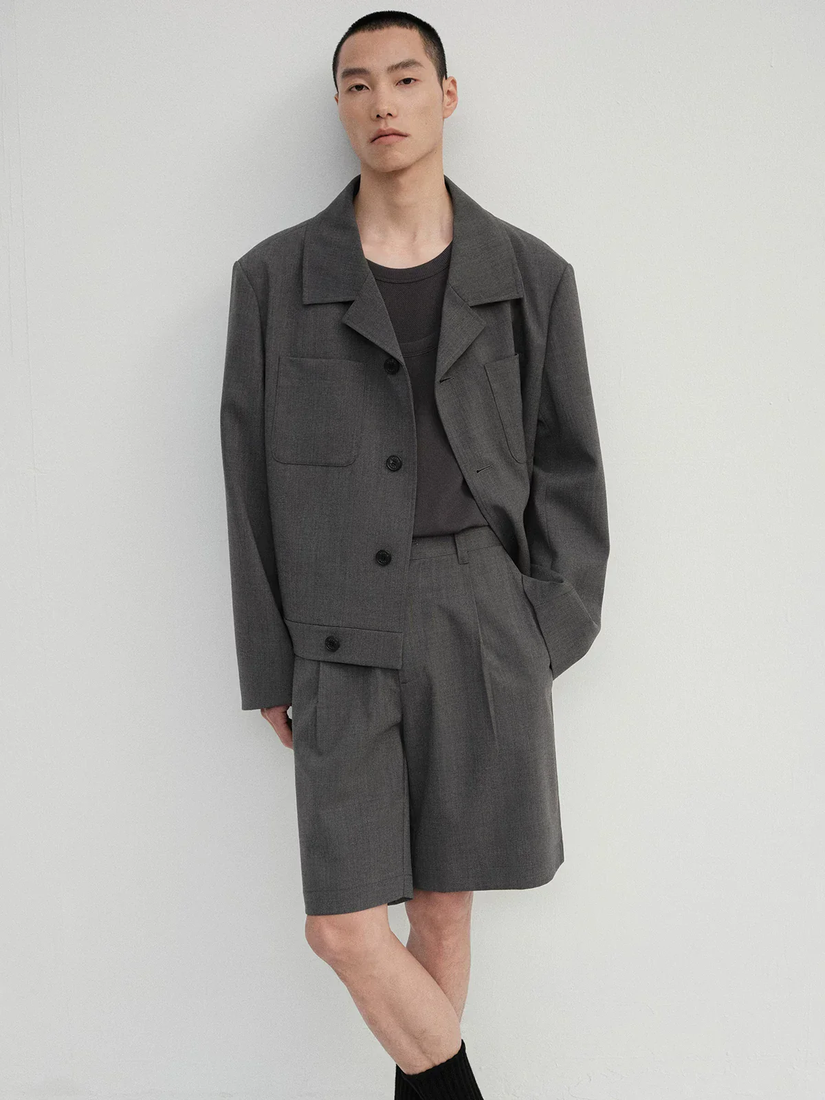 Merino Wool Suit Shorts and Pleated Skirt - Image 2
