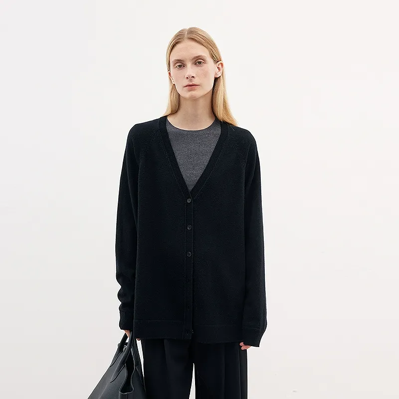 Merino Wool V-Neck Cardigan - Image 4