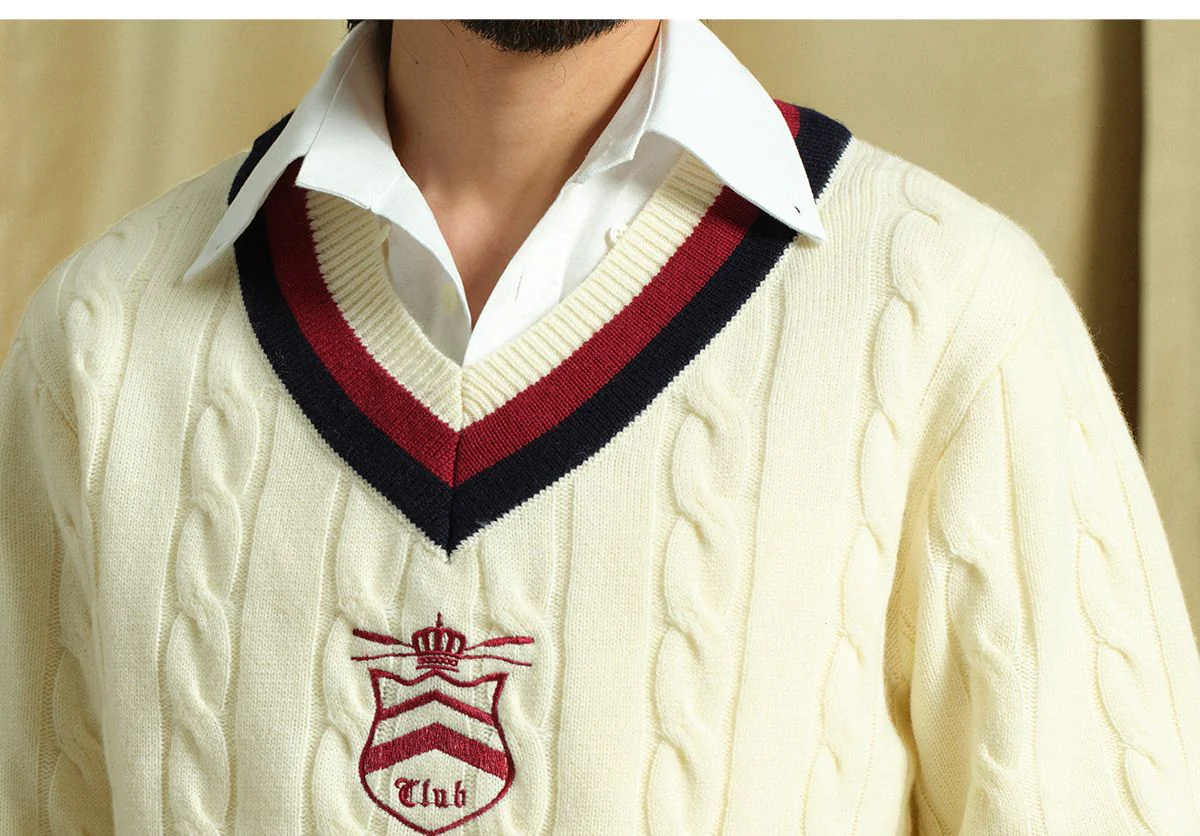 Merino Wool V-neck Sweater - Image 6