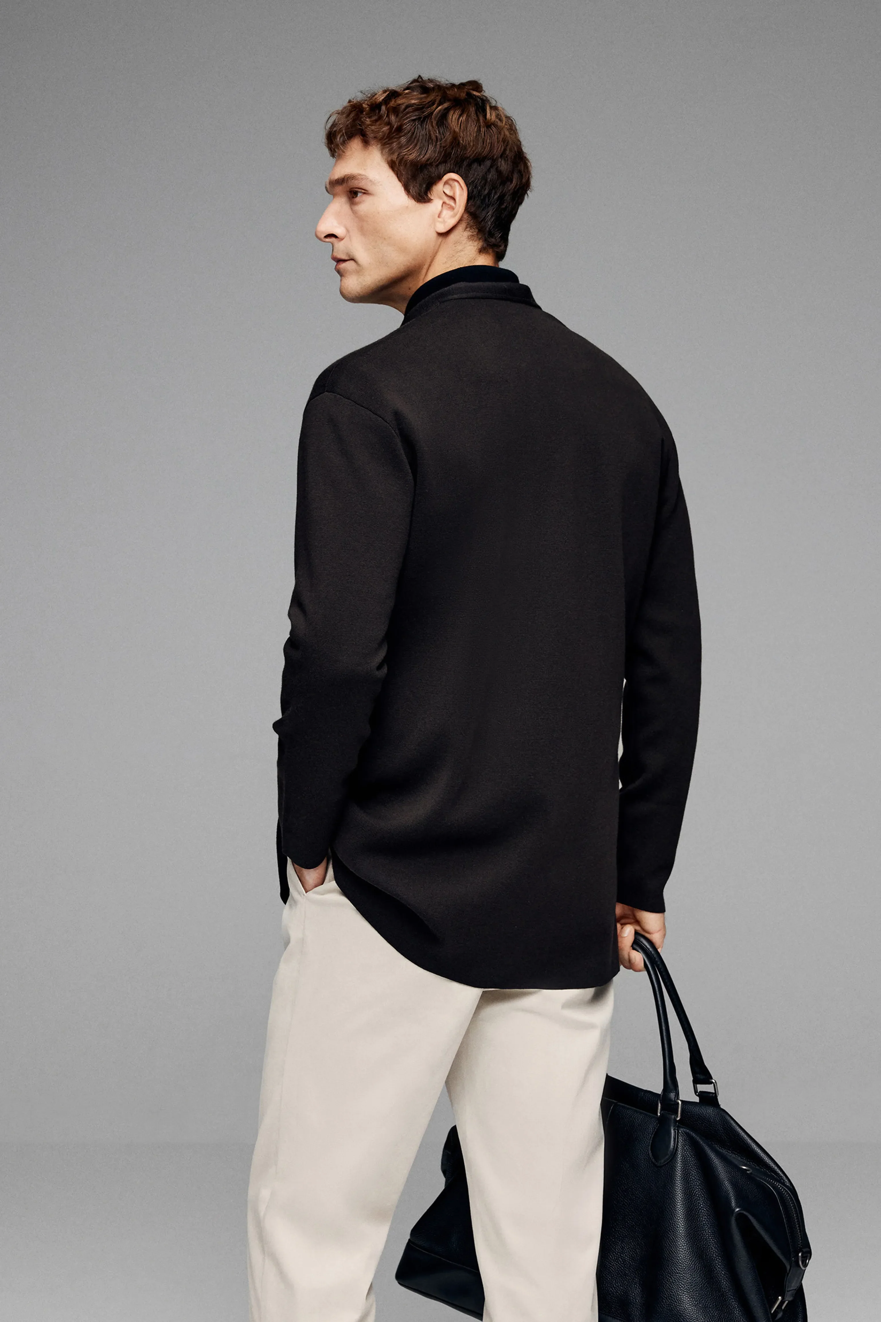 Merino Wrap V-Neck Belted Cardigan - Image 3