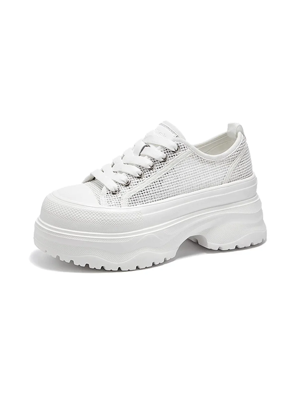 Mesh Platform Lace-Up Sneakers - Image 2