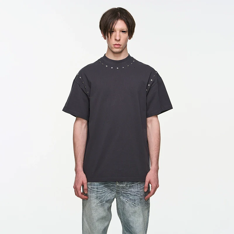 Metal-Studded Cotton Crewneck Tee - Image 9