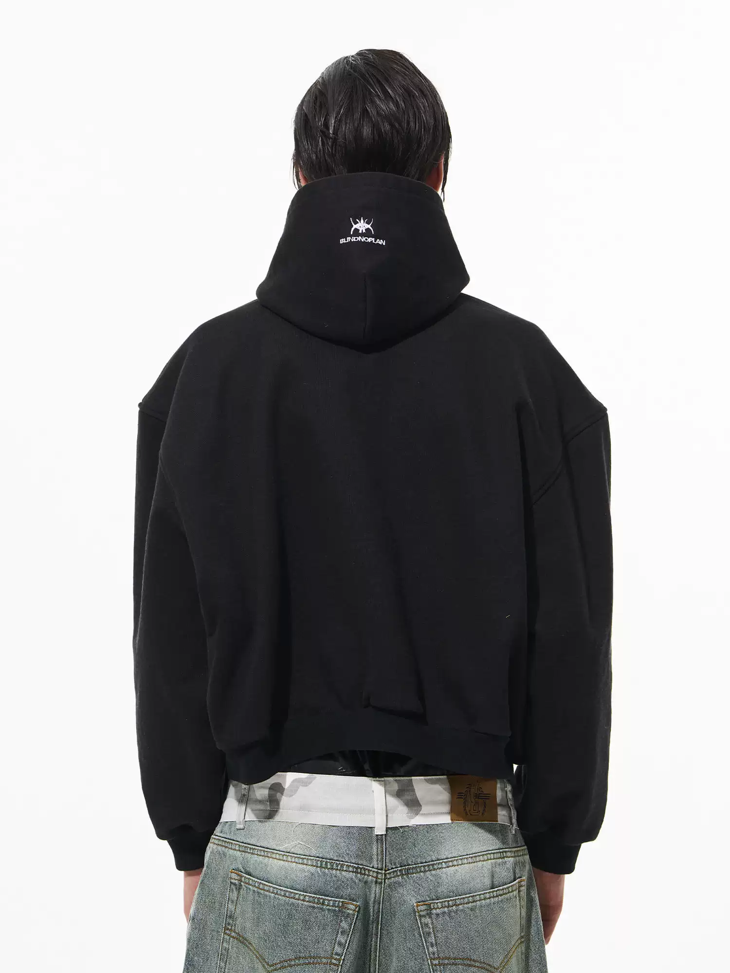 Metal-Trim Hooded Zip-Up Sweatshirt - Image 3