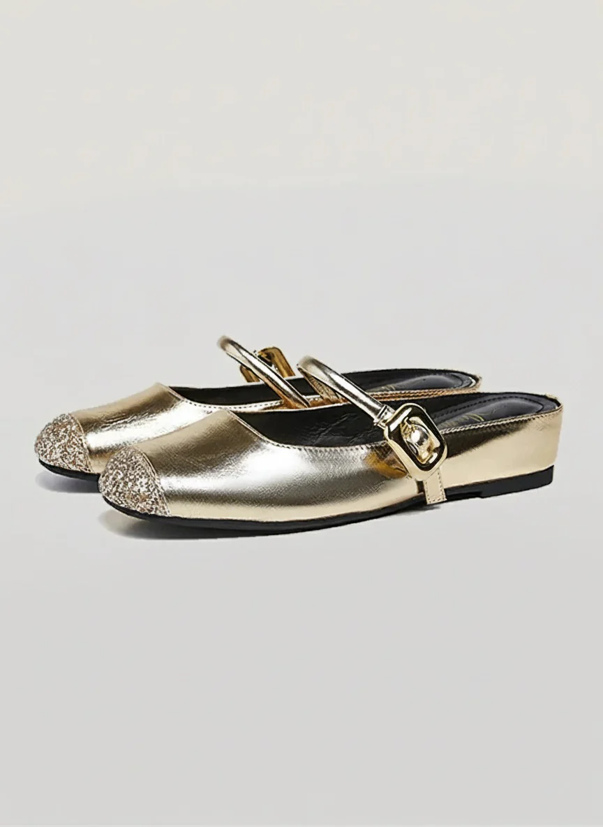 Metallic Cap-Toe Mary Jane Mules - Image 4