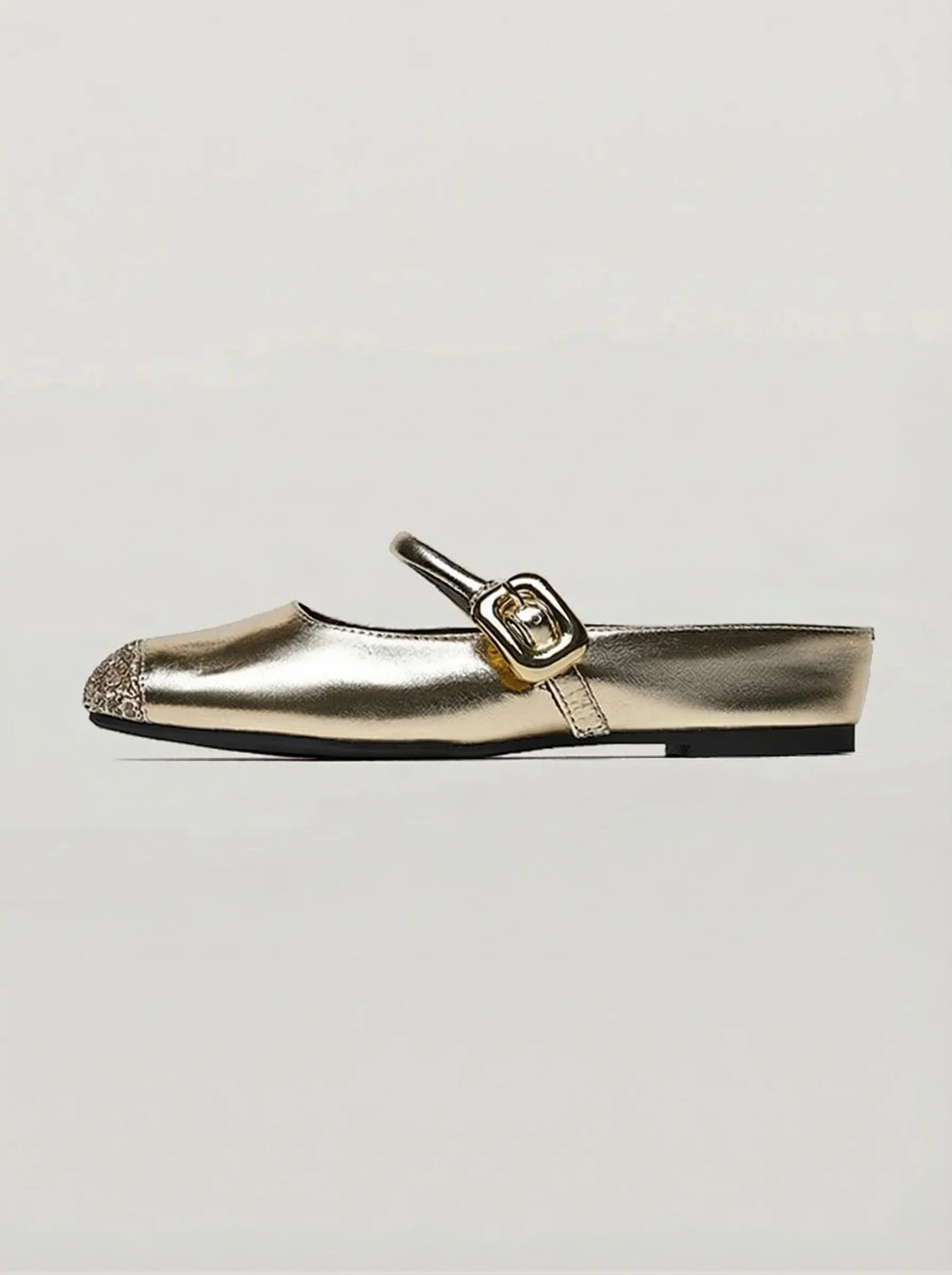 Metallic Cap-Toe Mary Jane Mules - Image 6