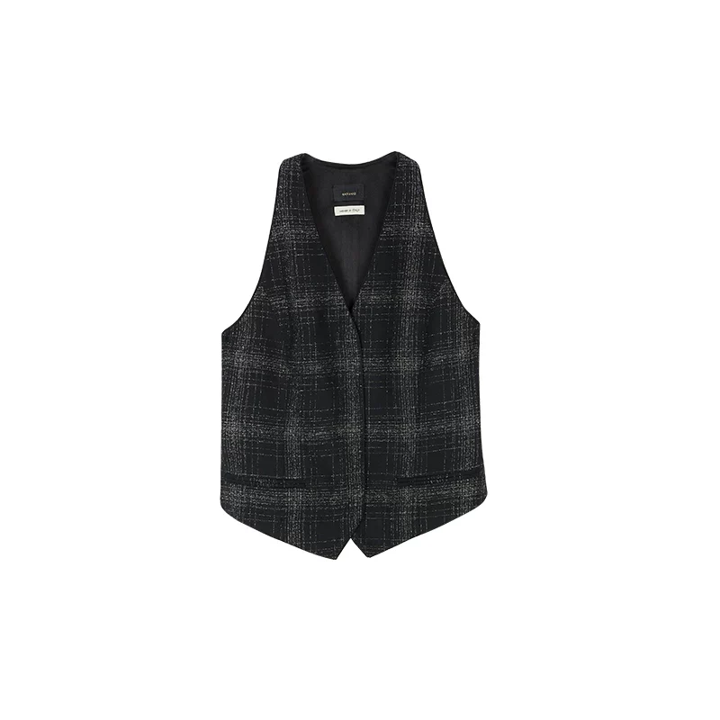 Metallic Plaid Vest Set - Image 3