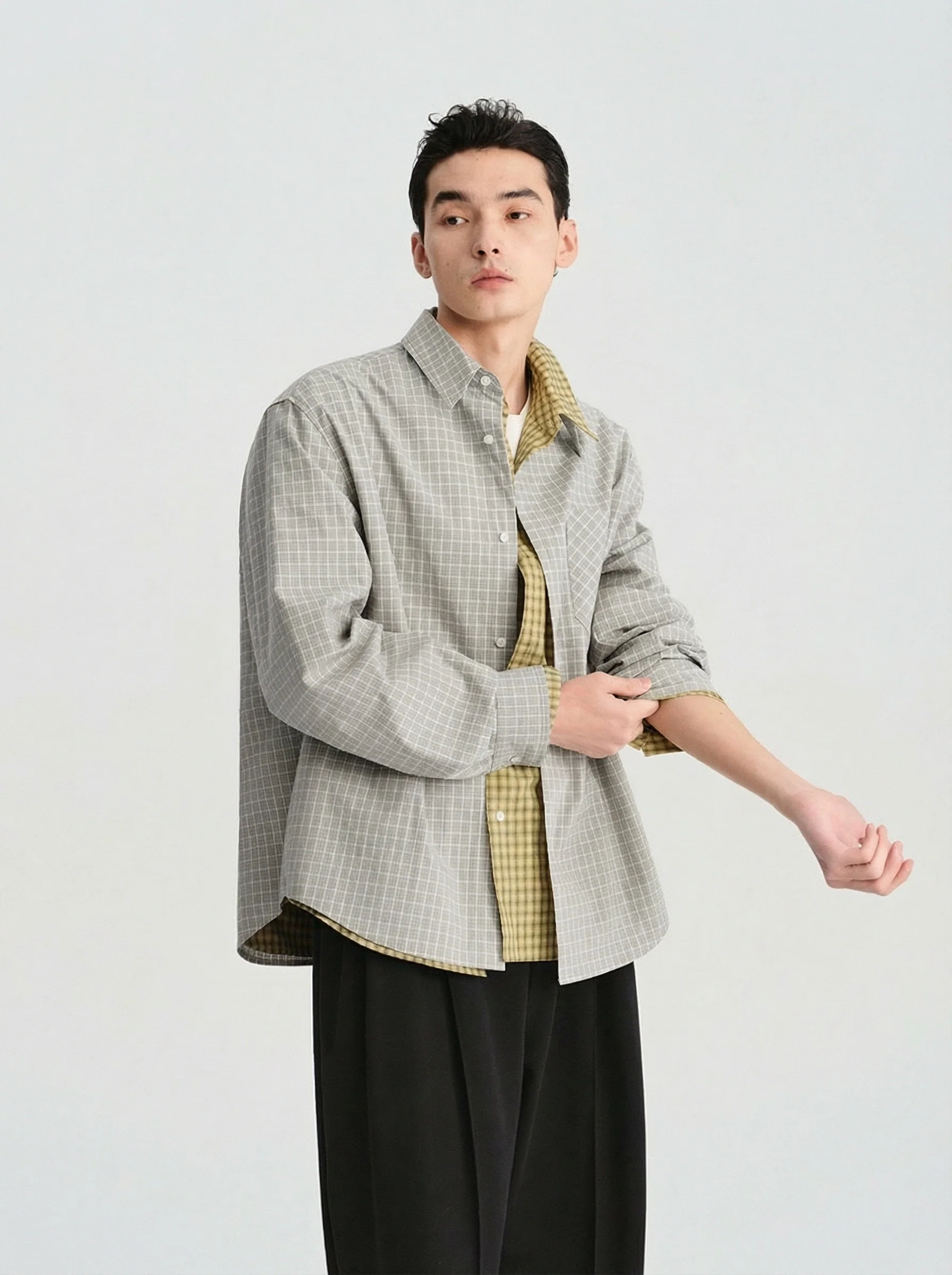 Micro-Check Cotton Shirt - Image 4
