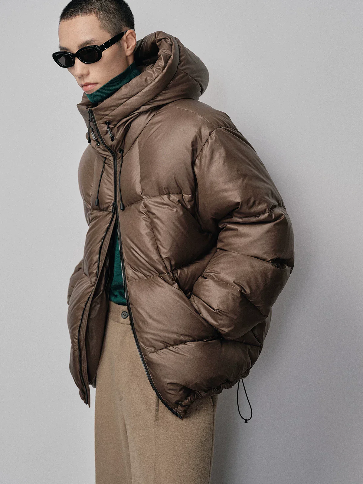 Micro-Check Hooded Down Puffer - Image 3