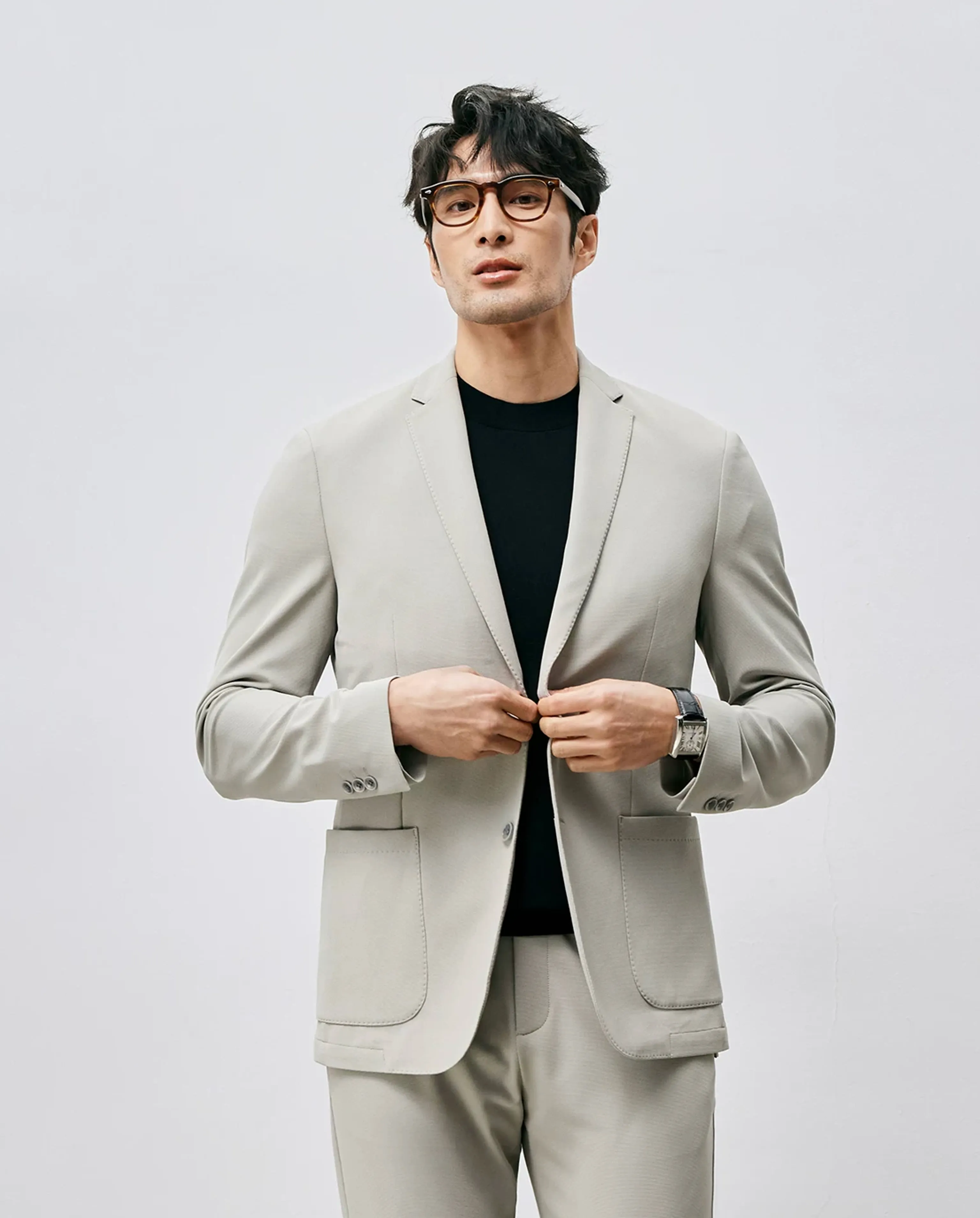 Micro-Check Stretch Suit Jacket - Image 7