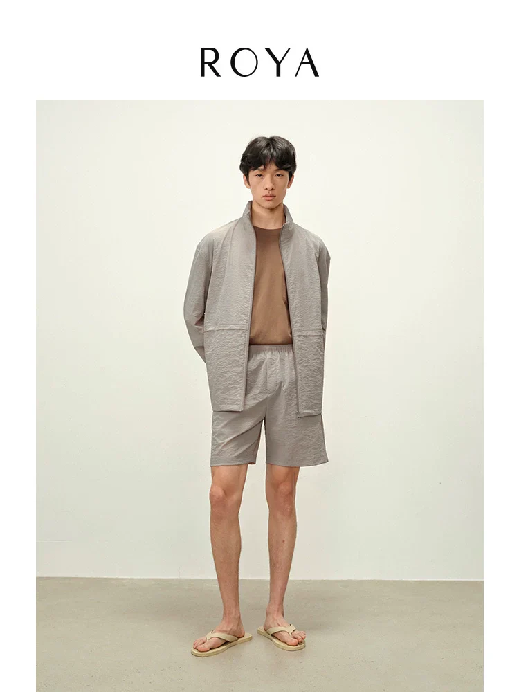 Micro-Crinkle Packable Hood Jacket & Shorts Set - Image 3