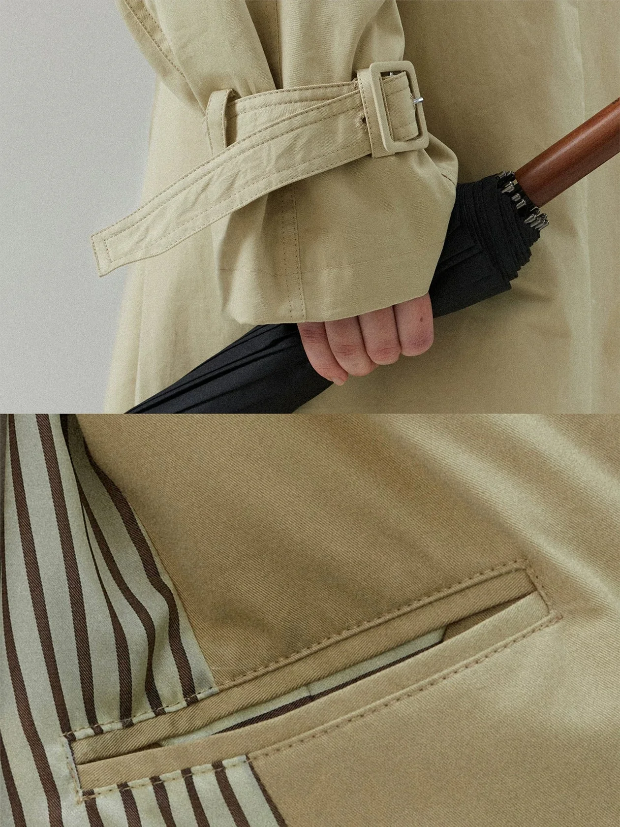 Mid-Length Belted Trench Coat - Image 3