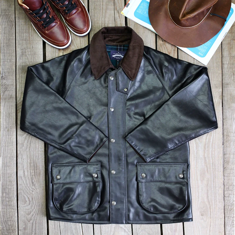 Mid-Length Hunting Leather Jacket - Image 5