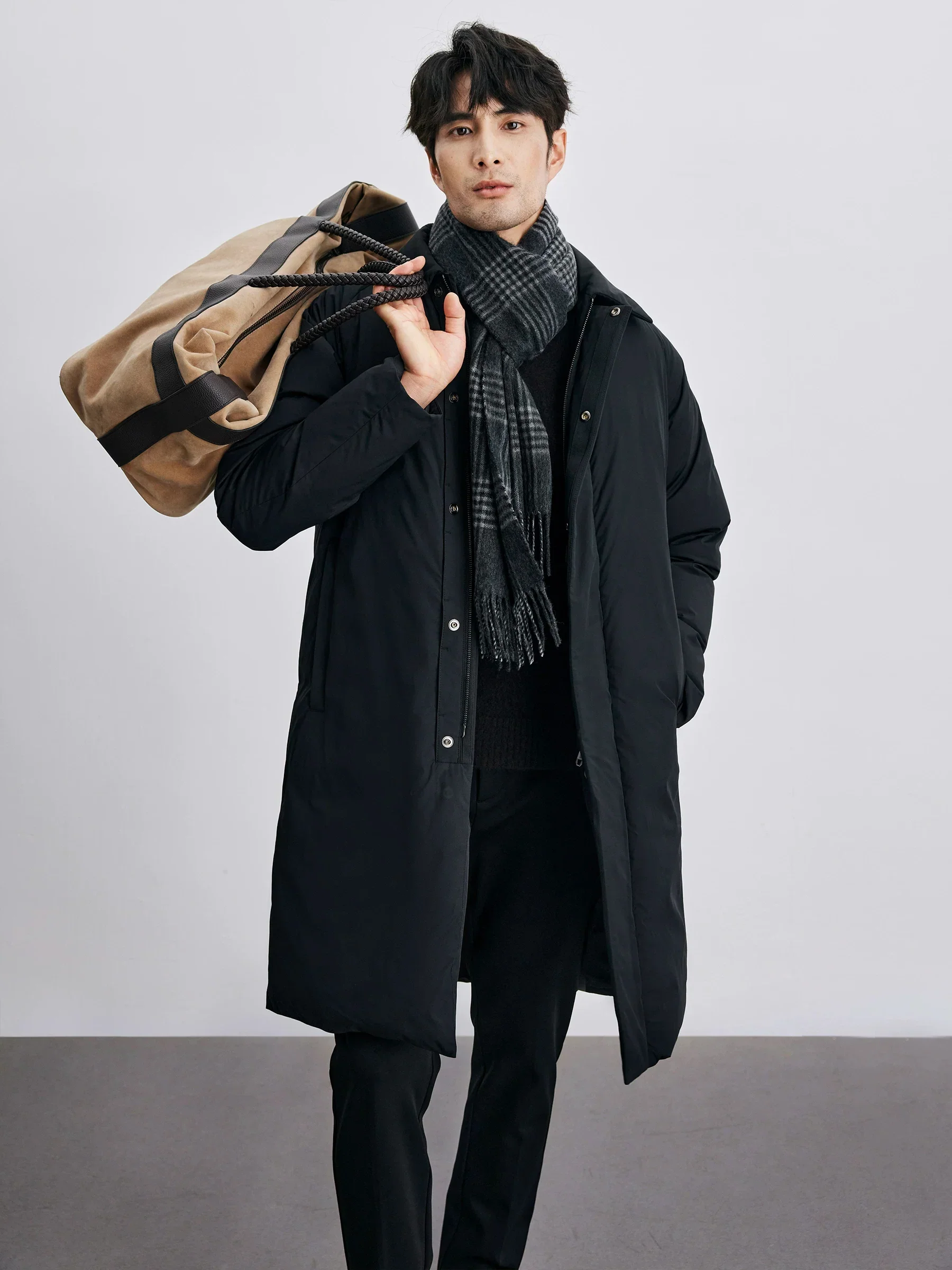 Mid-Length Lapel Down Coat - Image 2