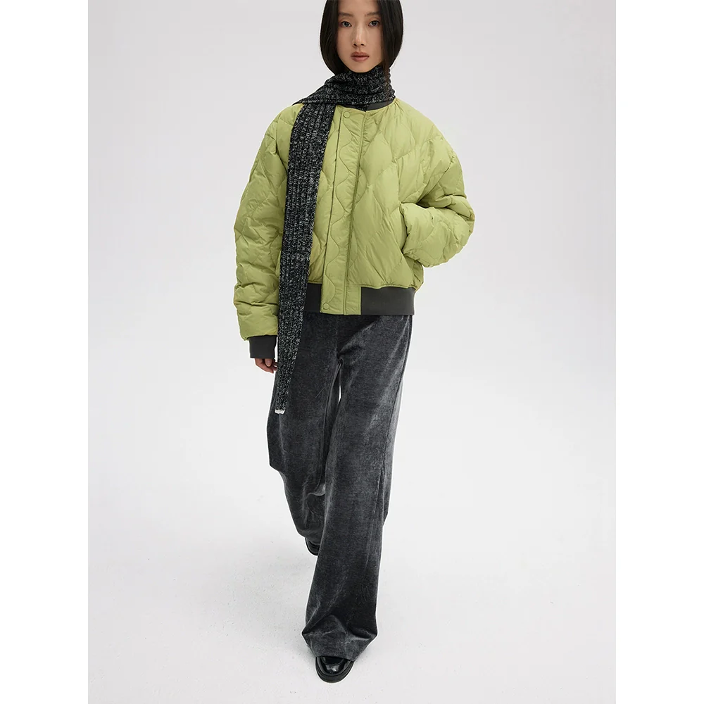 Mid-Rise Chenille Velvet Flare Trousers - Image 6