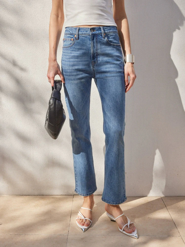 Mid-Rise Straight-Leg Denim Jeans
