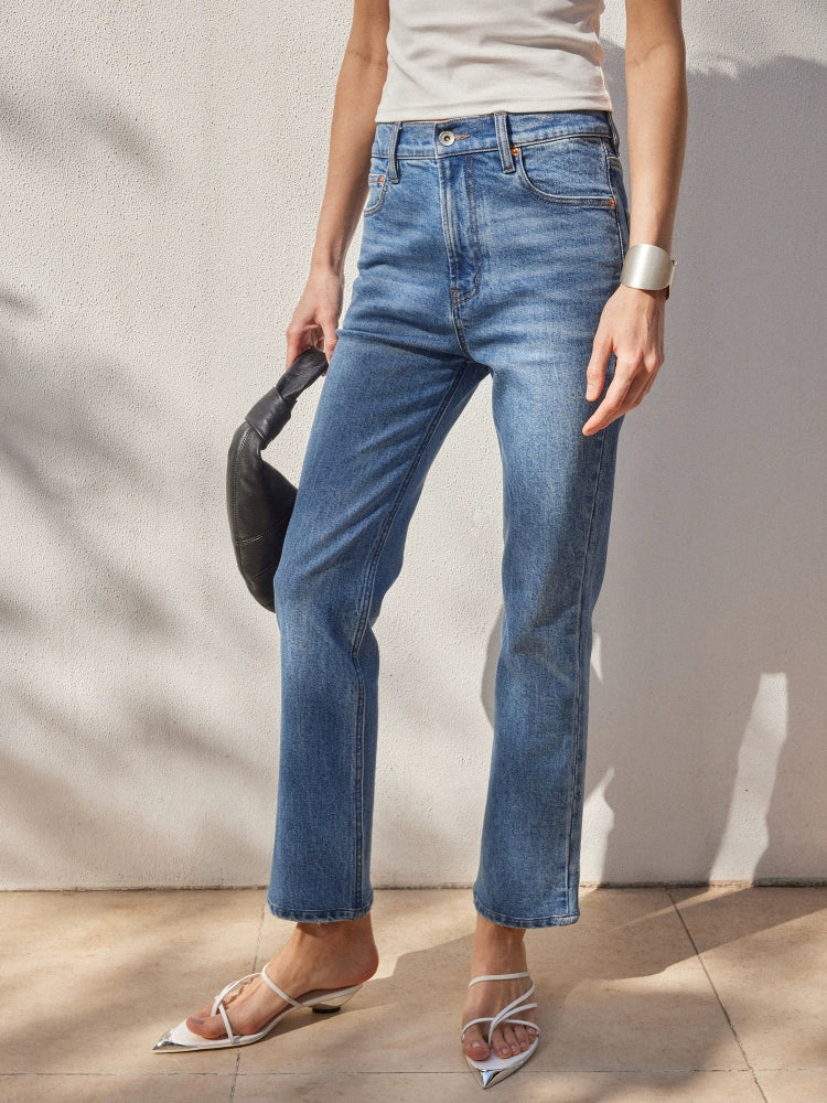 Mid-Rise Straight-Leg Denim Jeans - Image 3