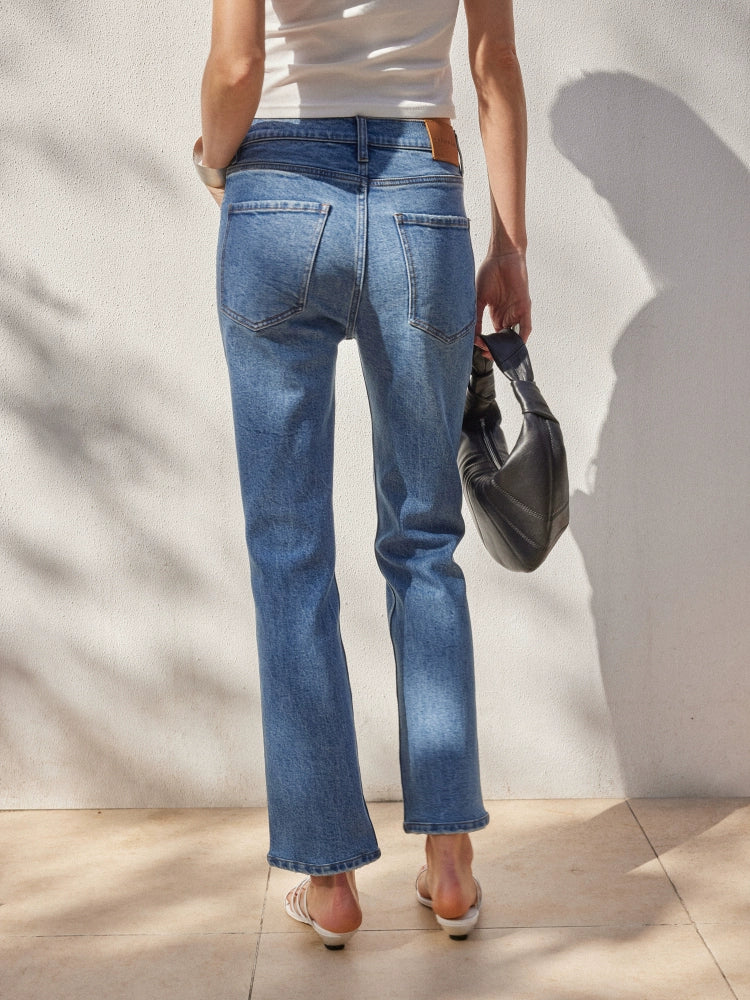 Mid-Rise Straight-Leg Denim Jeans - Image 5