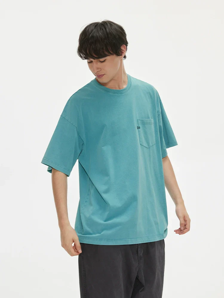 Mineral-Wash Embroidered Pocket Tee - Image 3
