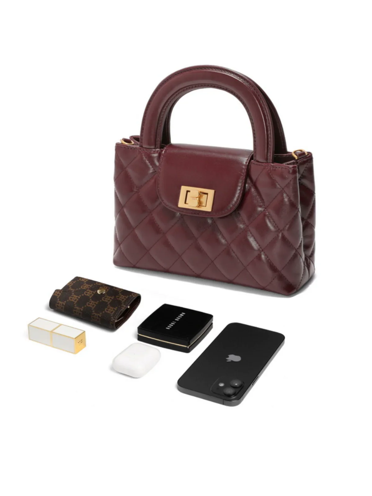 Mini Diamond Quilted Chain Bag - Image 2