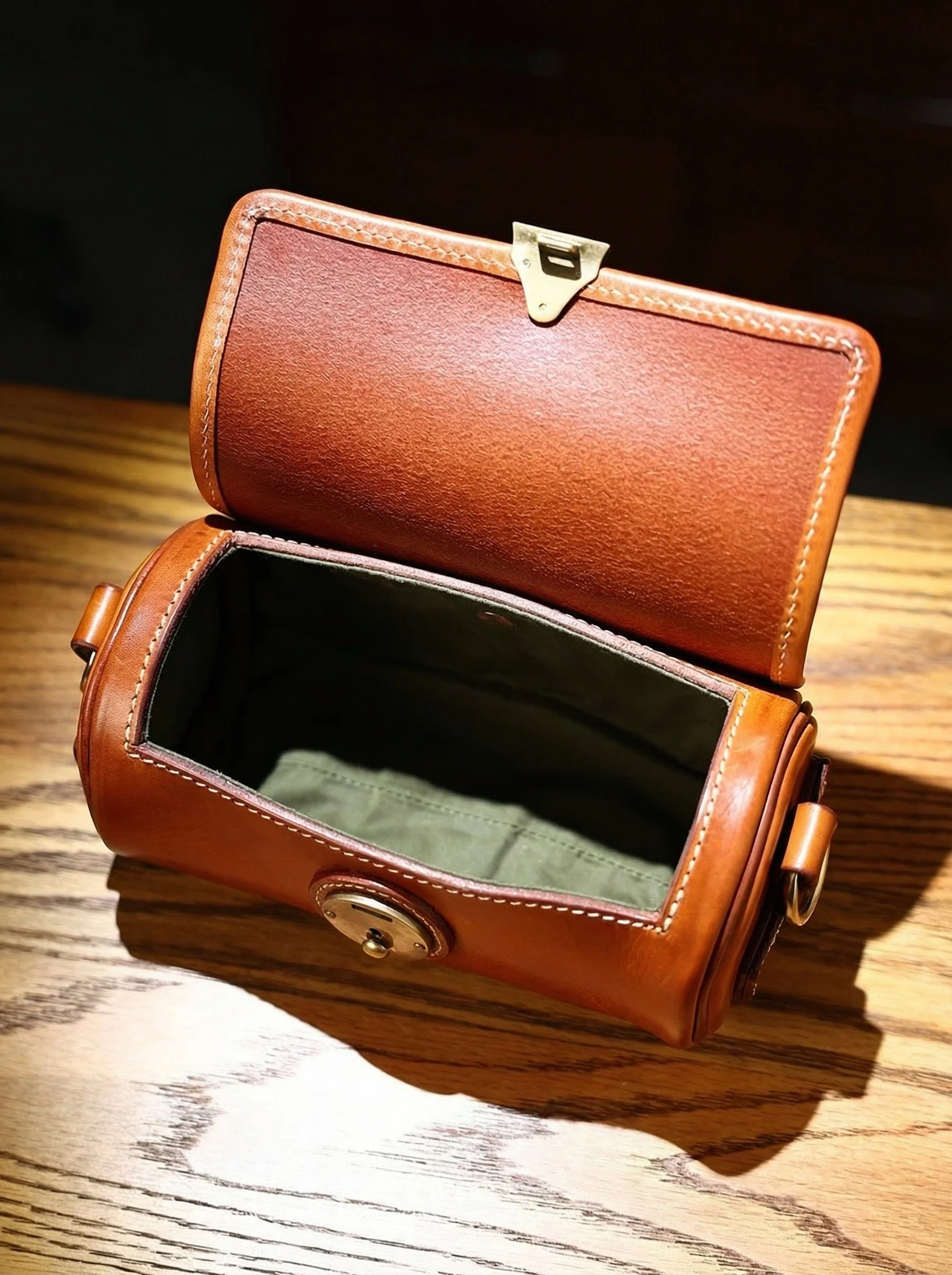 Mini Leather Drum Bag - Image 8