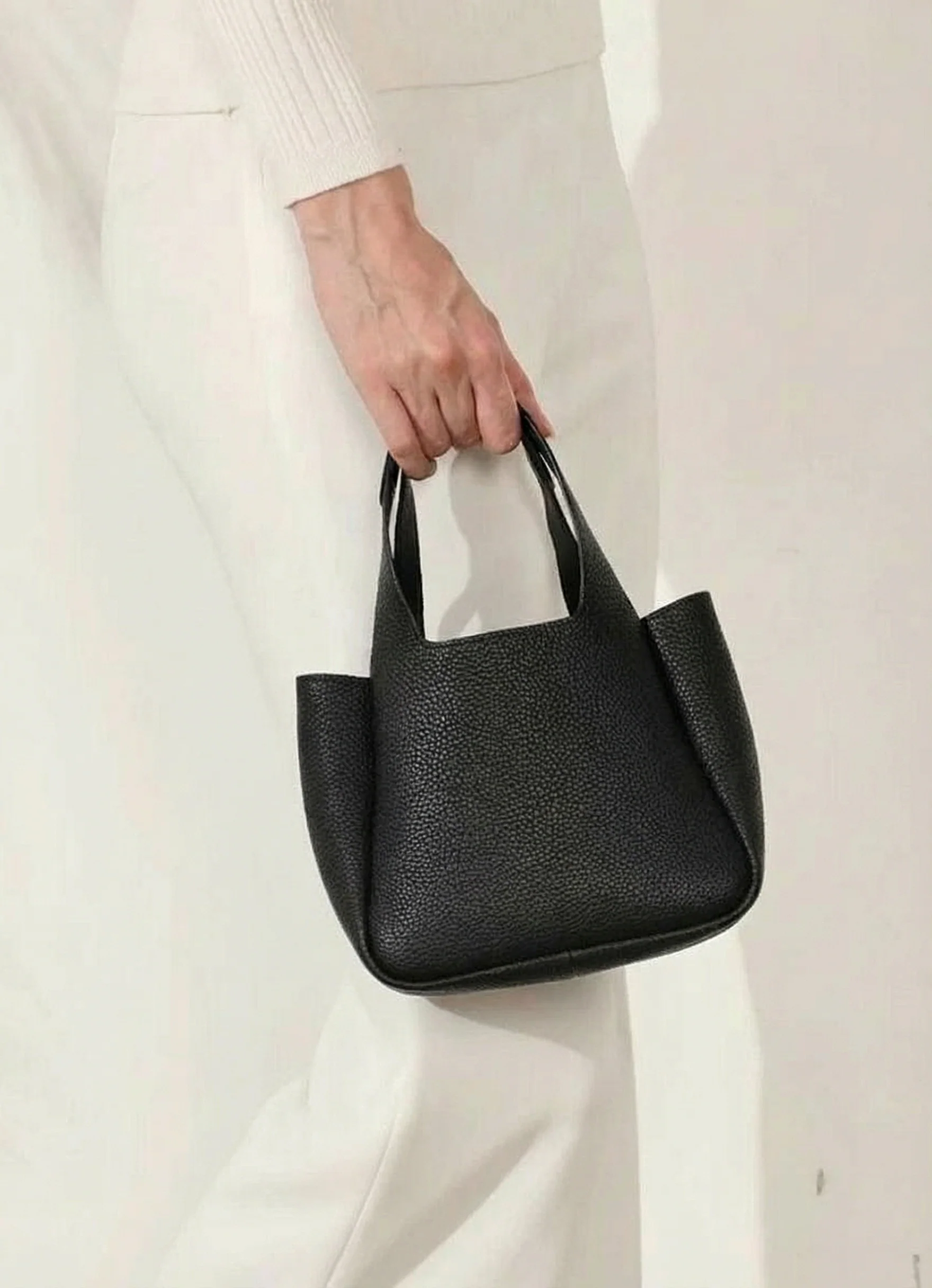 Mini Lychee-Grain Bucket Bag - Image 4