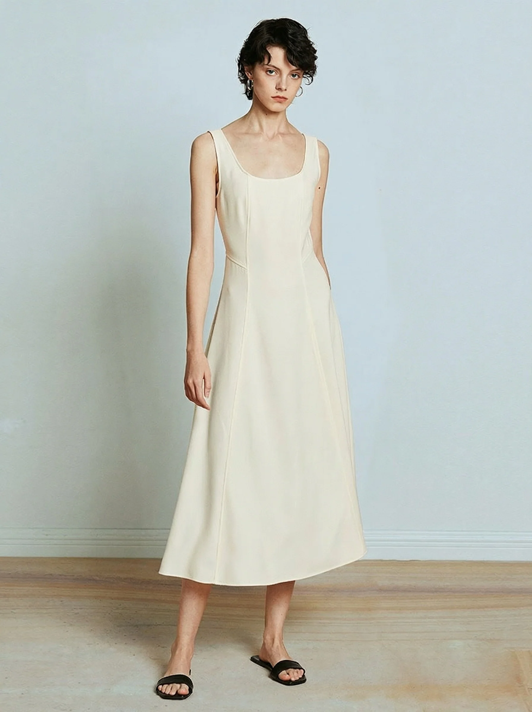 Minimalist Acetate Midi Dress