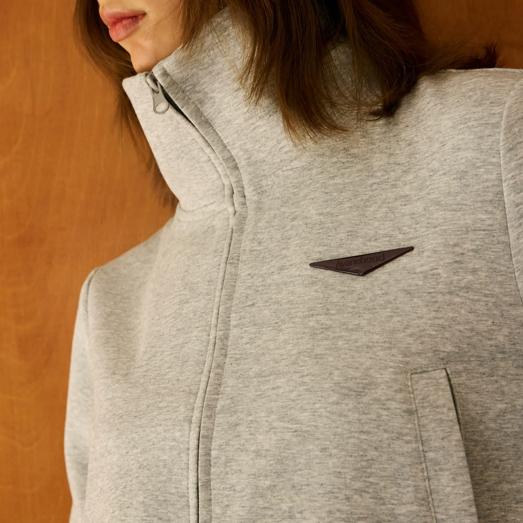 Minimalist High Collar Zip-Up Jacket - Image 3