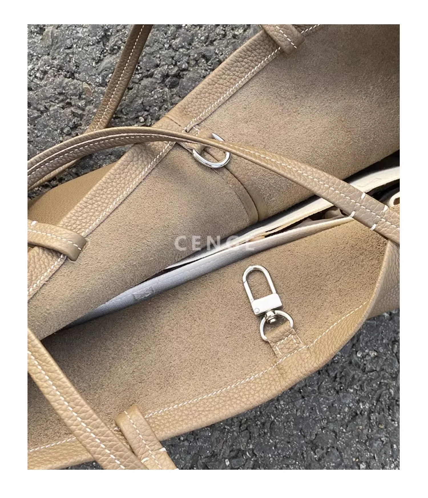 Minimalist Leather Tote Bag - Image 3