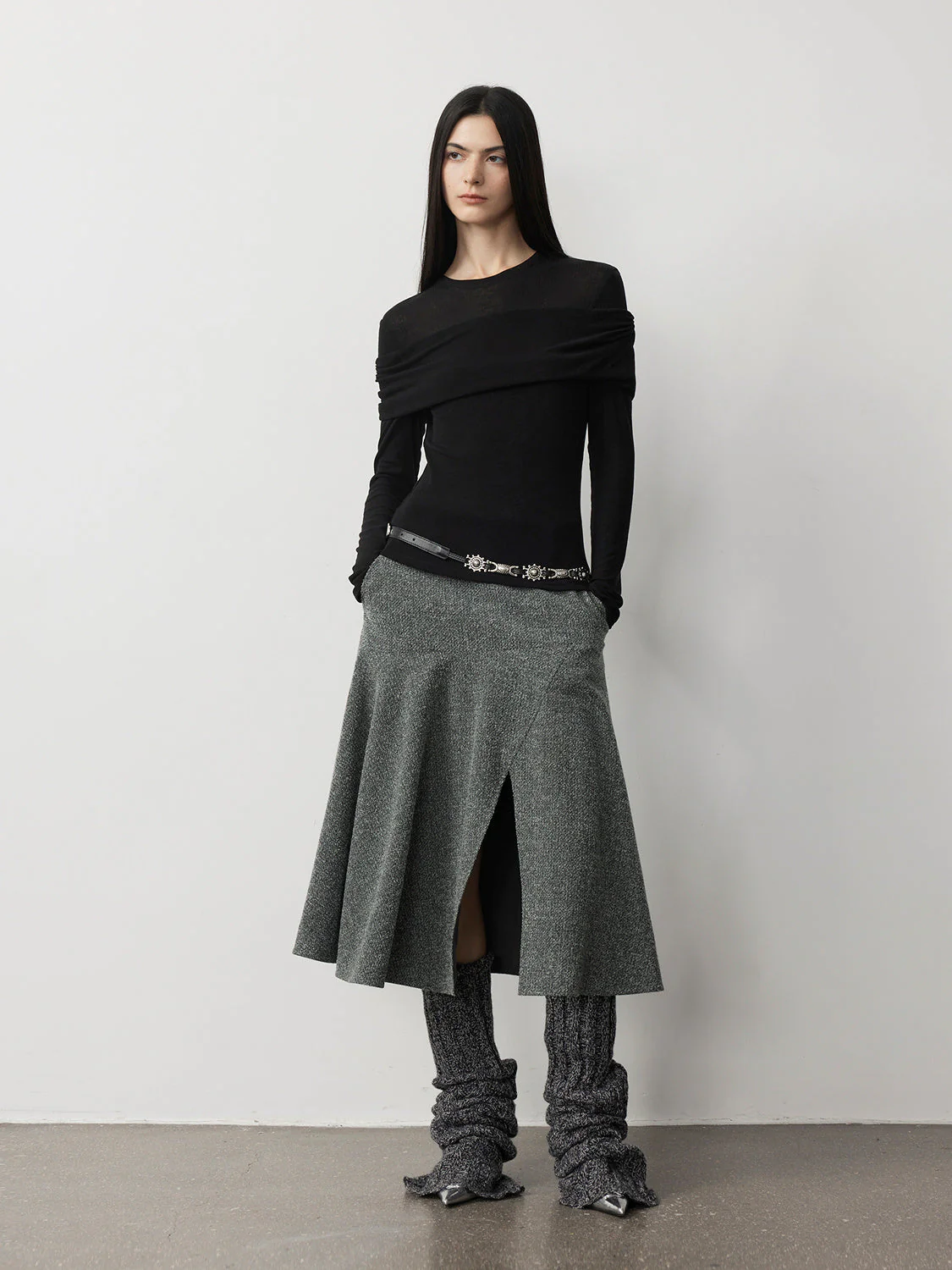 Minimalist One-Shoulder Knit Top - Image 3