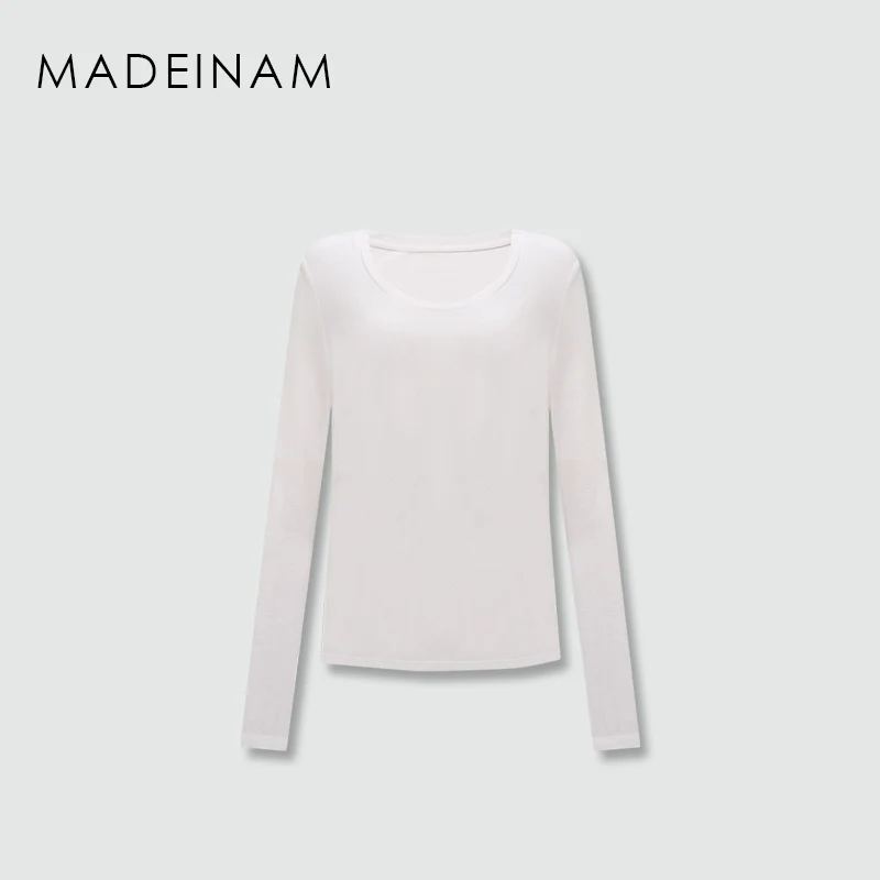 Minimalist Round Neck Long Sleeve Top - Image 10