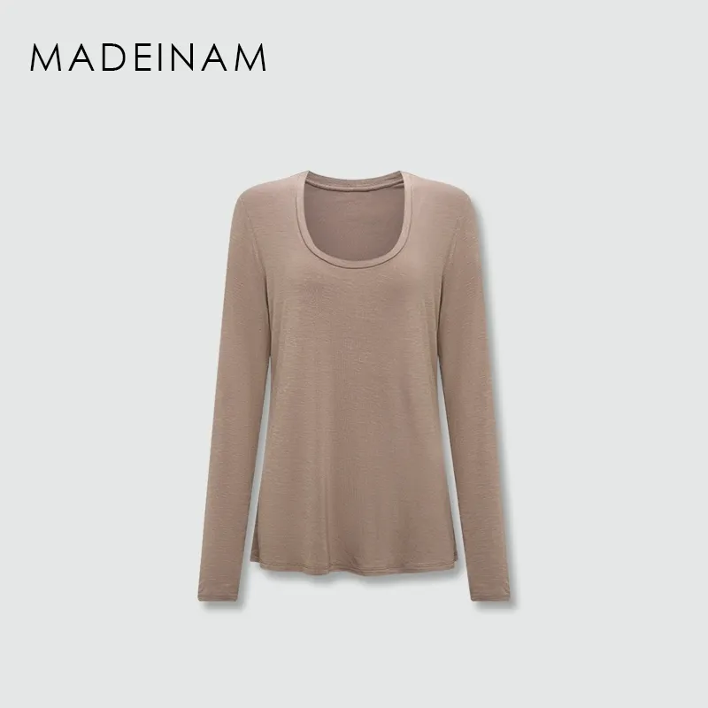 Minimalist Round Neck Long Sleeve Top - Image 16