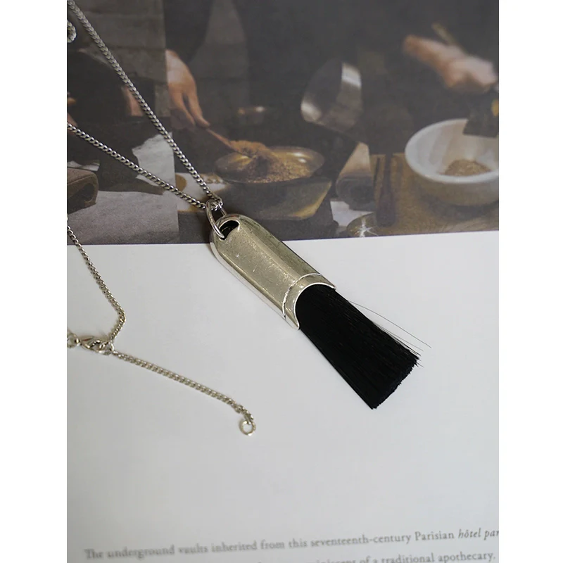 Minimalist Silver Tassel Necklace - Image 7